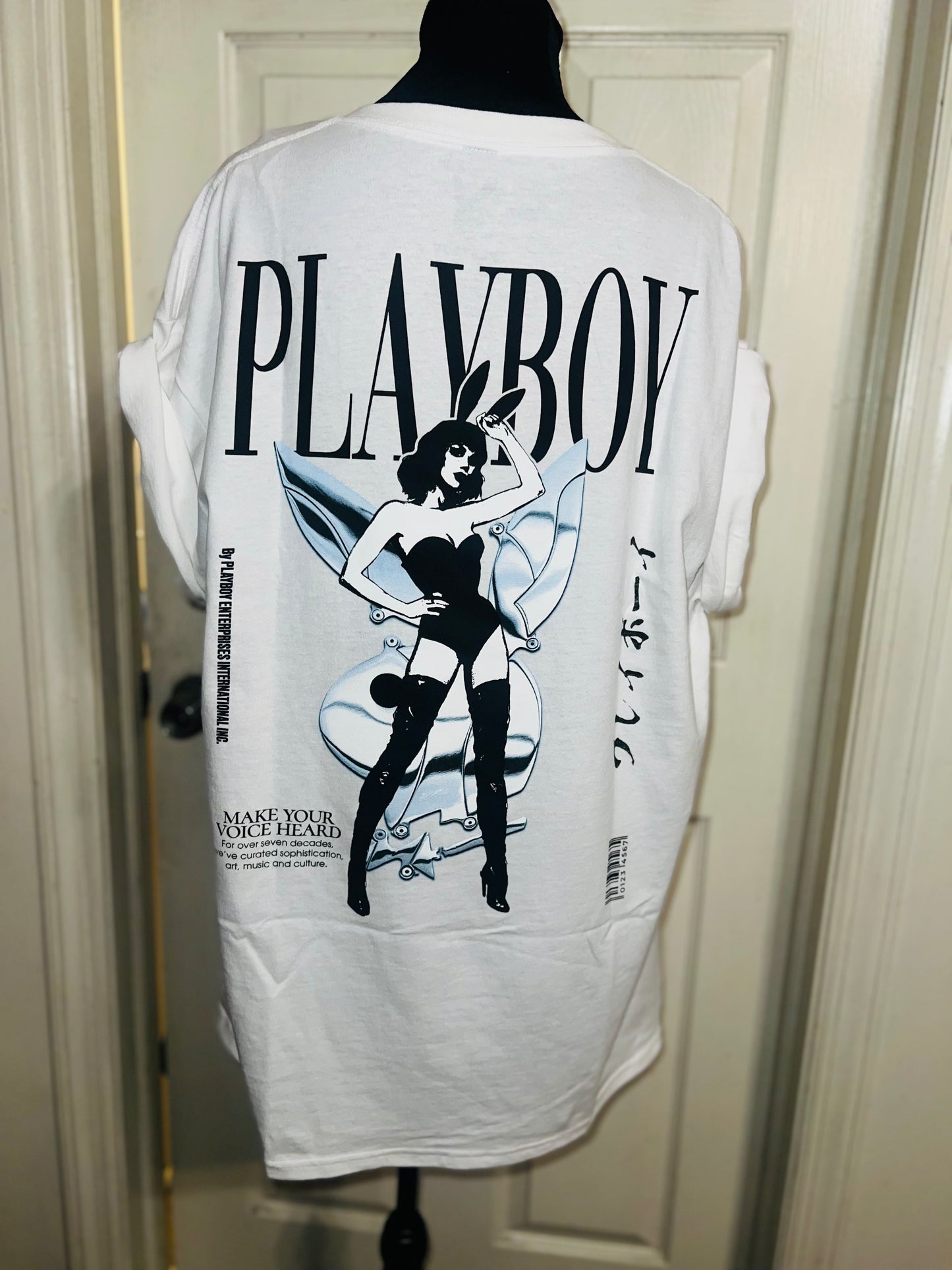 Playboy Double Sided Oversized Distressed Tee
