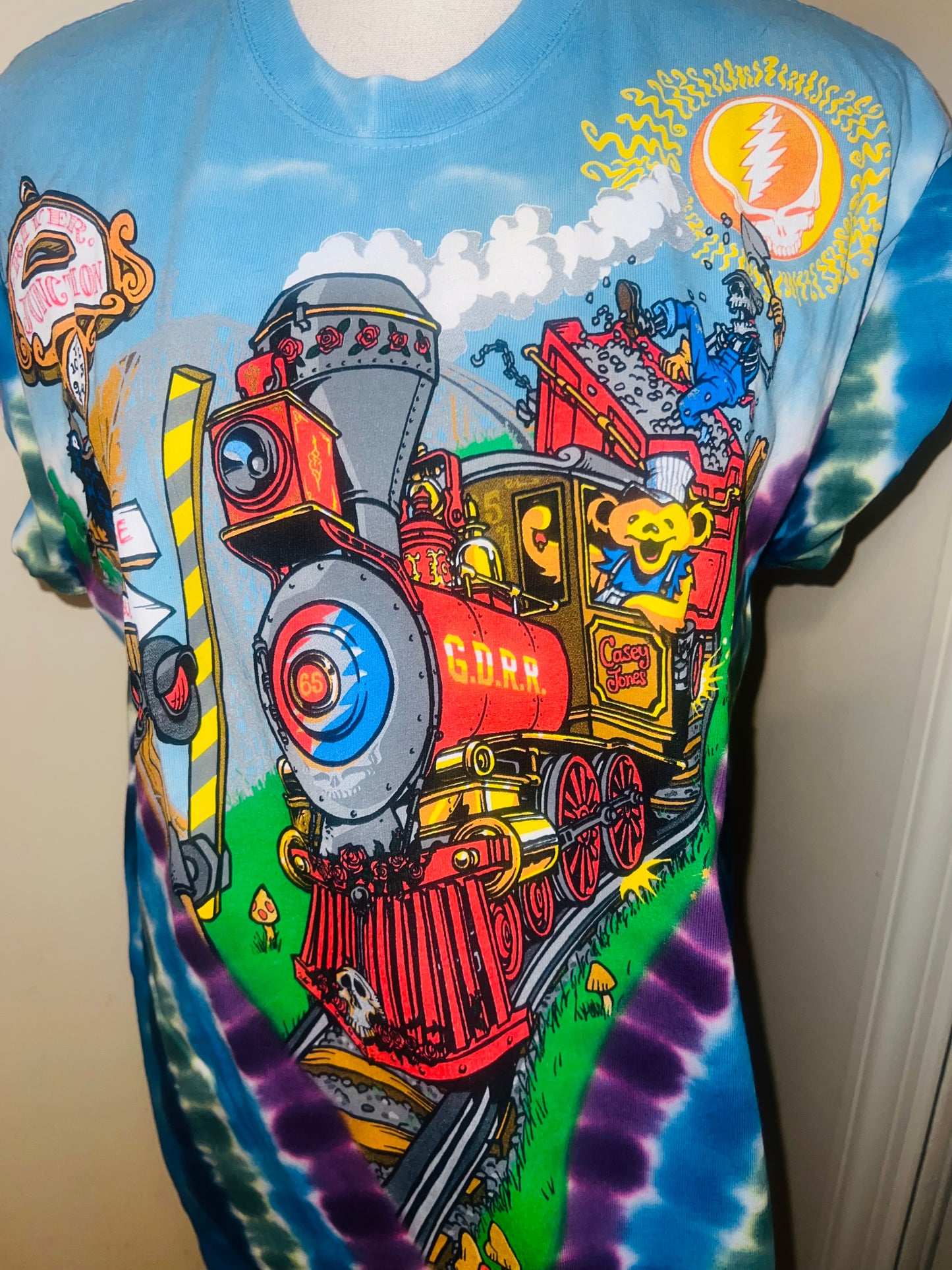 Grateful Dead Train Double Sided Oversized Distressed Tee