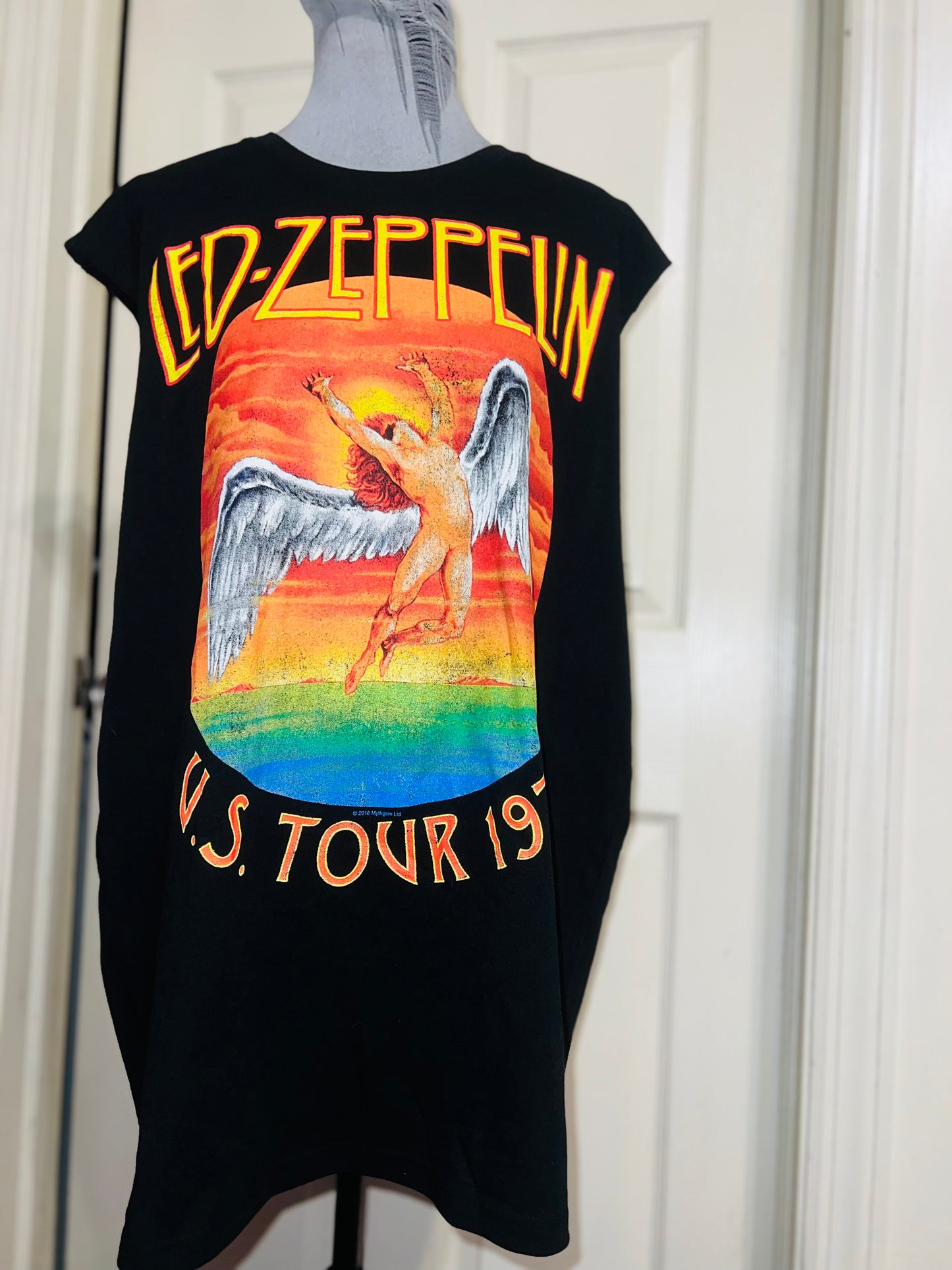 Led Zeppelin Oversized Distressed Muscle Tank/Dress