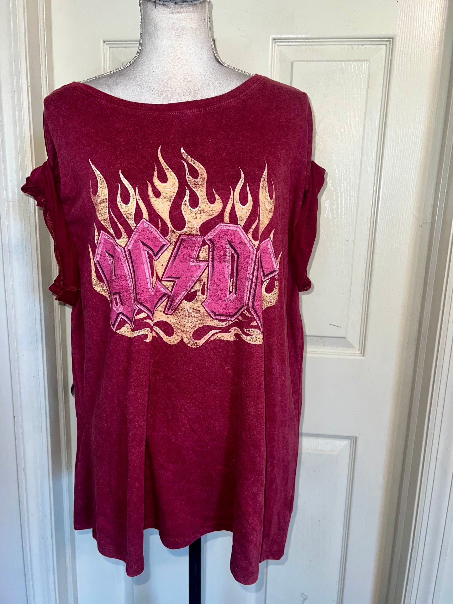 AC/DC Oversized Distressed Tee