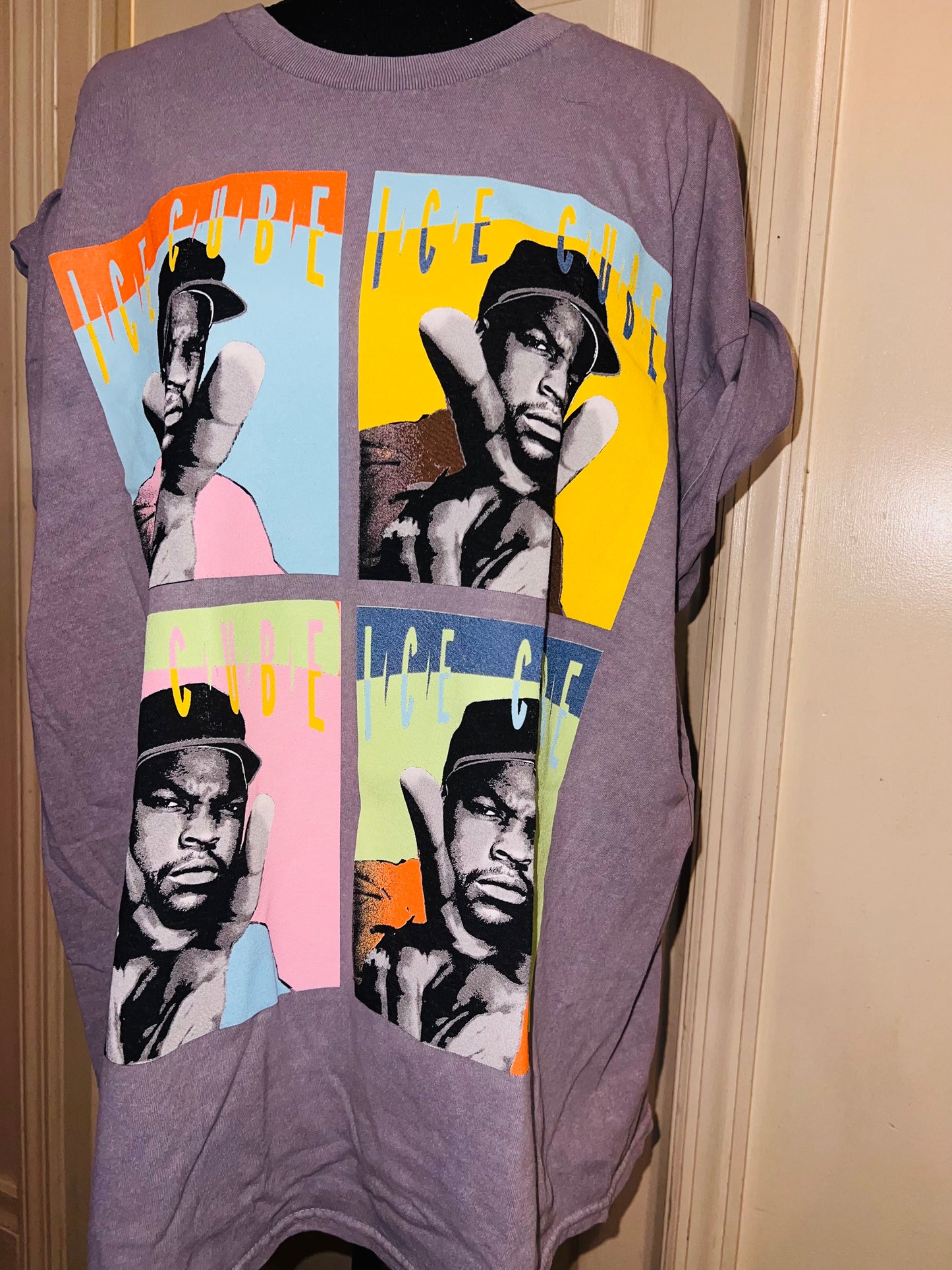 Ice Cube Warhol Pop Art Oversized Distressed Tee