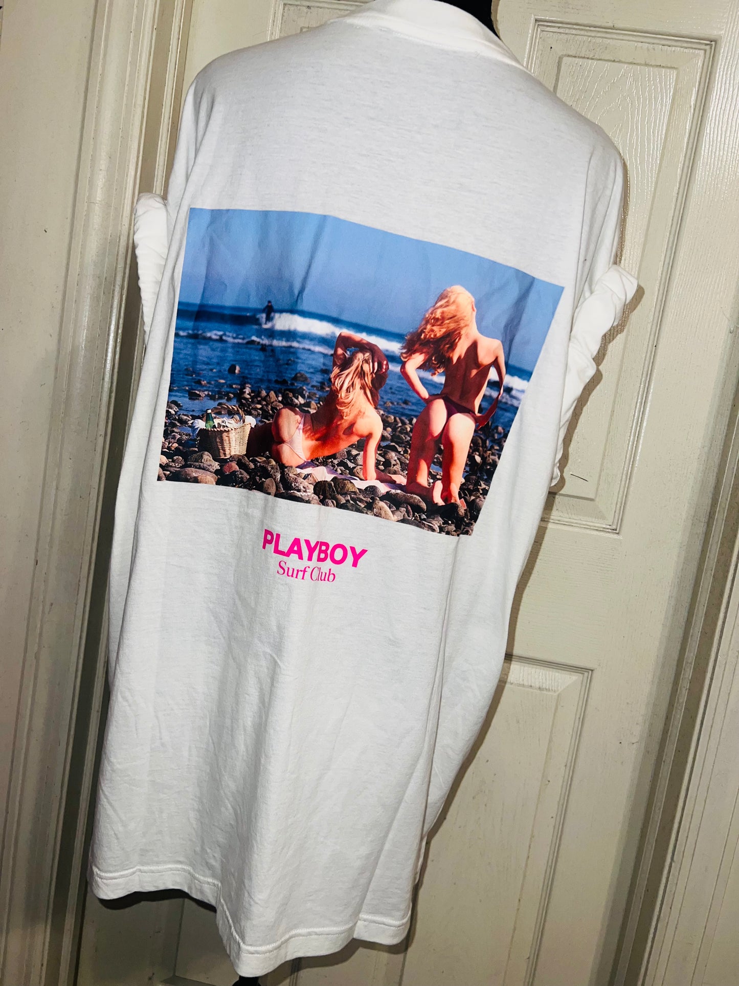 Playboy Surf Club Double Sided Oversized Distressed Tee
