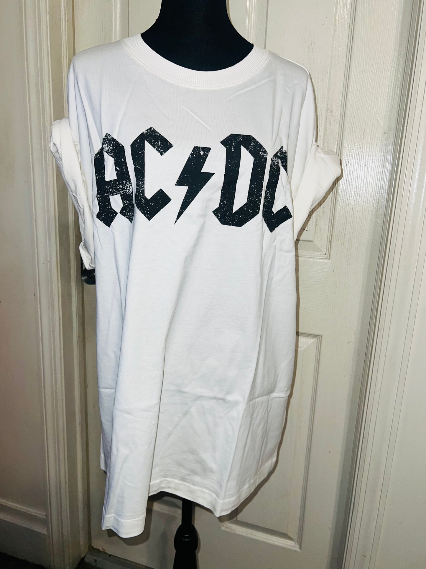 AC/DC Oversized Distressed Tee