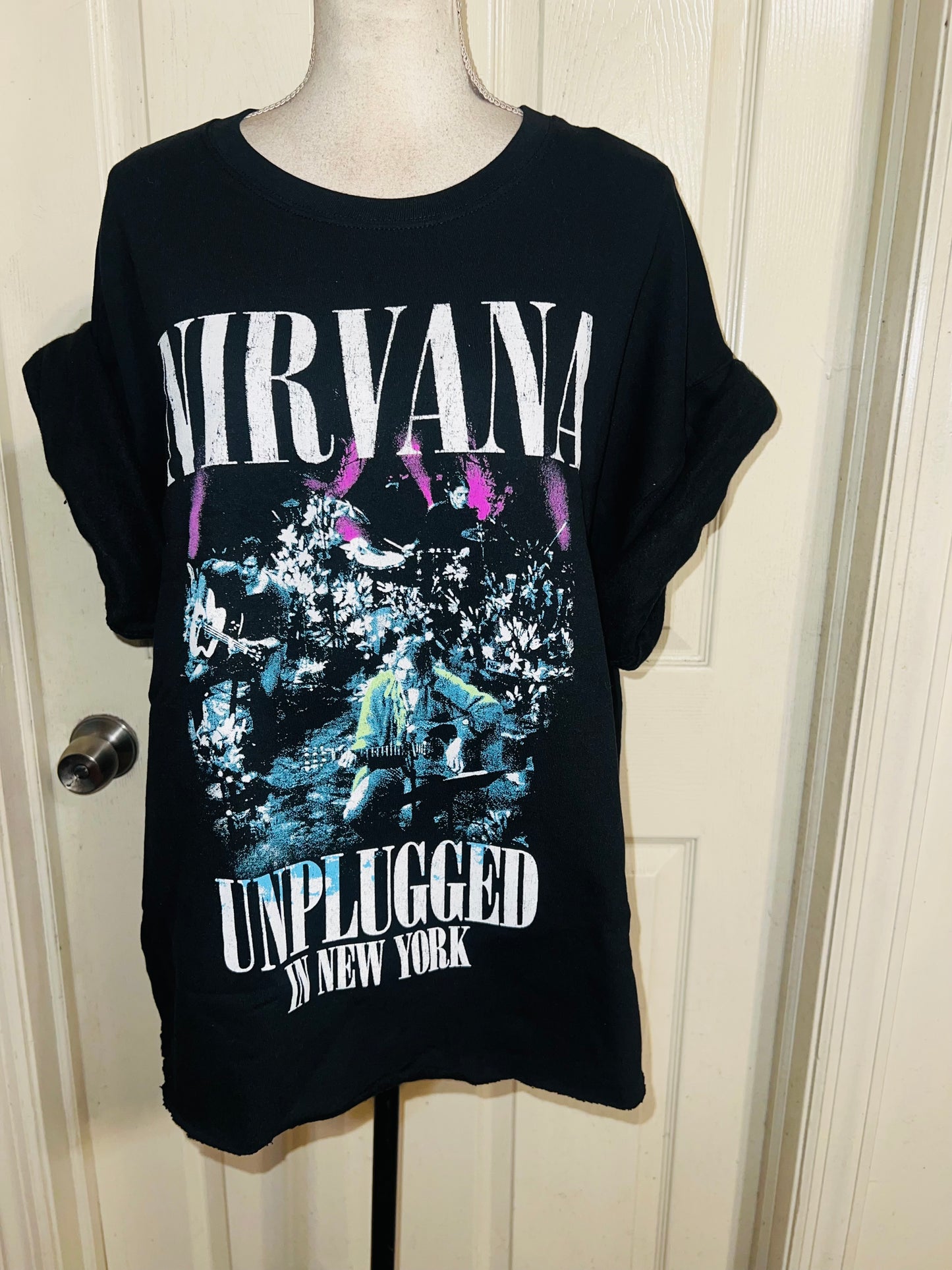 Nirvana Oversized Distressed Sweatshirt Tee
