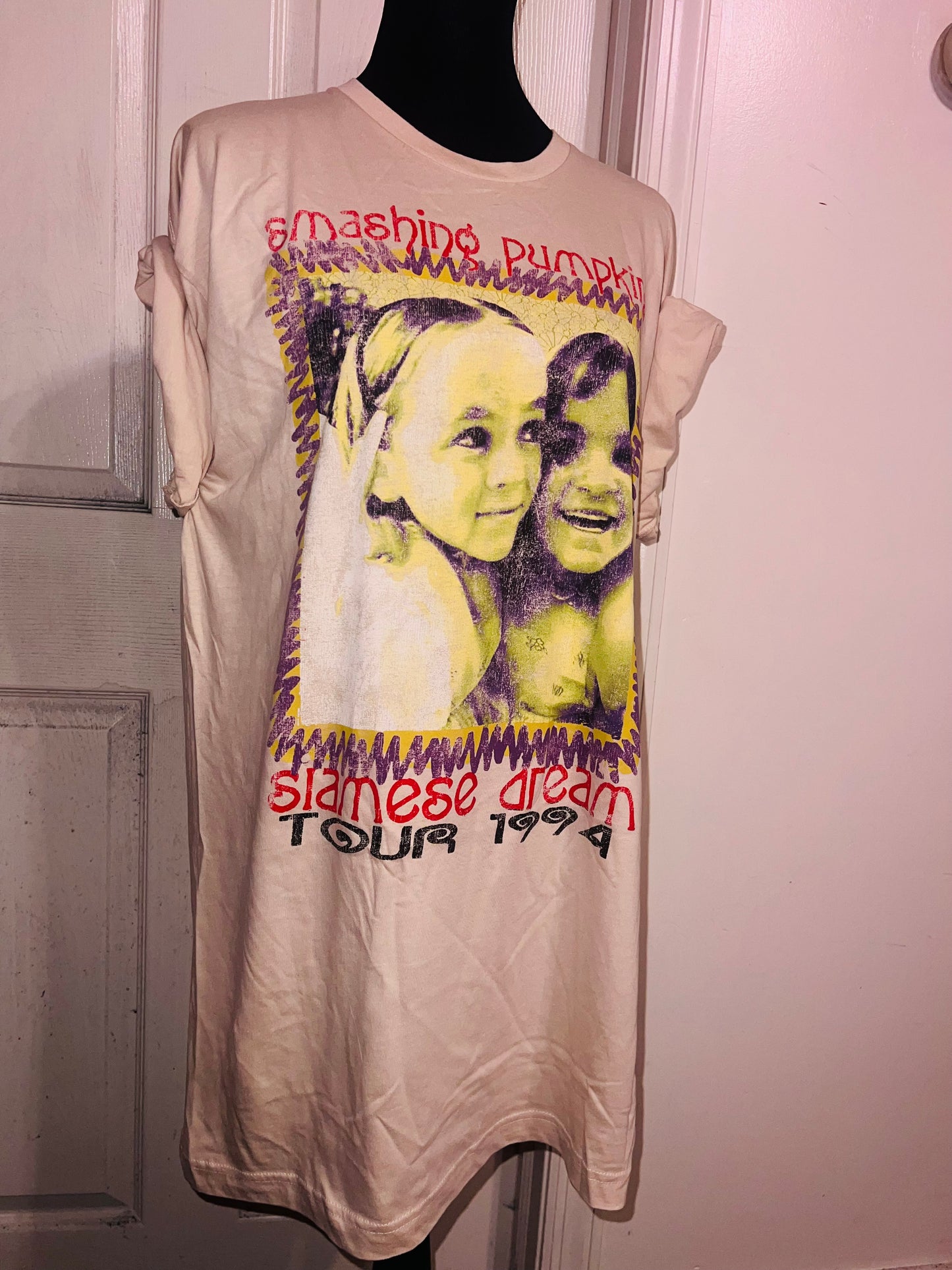 The Smashing Pumpkins Double Sided Oversized Distressed Tee