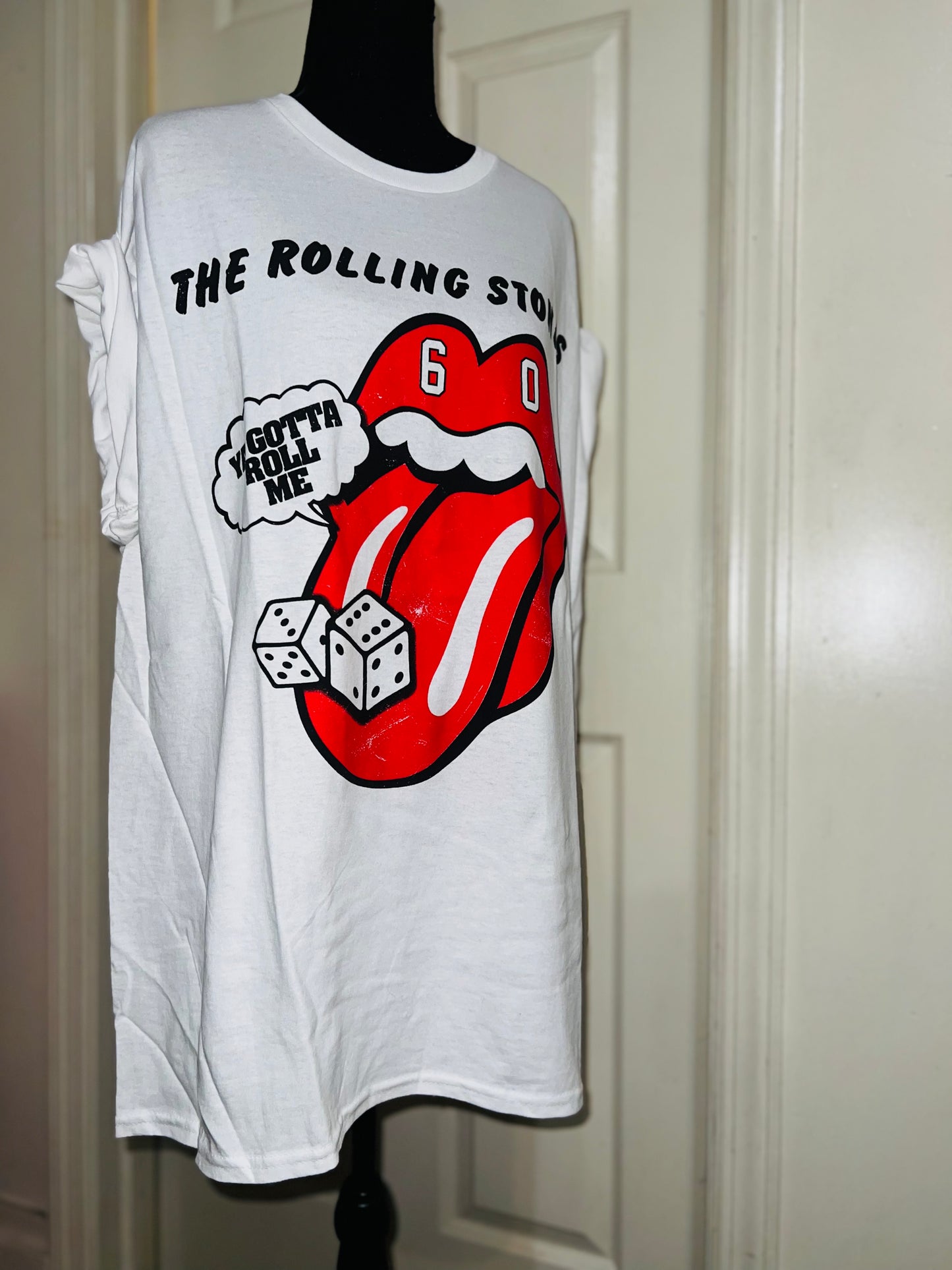 Rolling Stones Tumbling Dice Oversized Distressed Tee