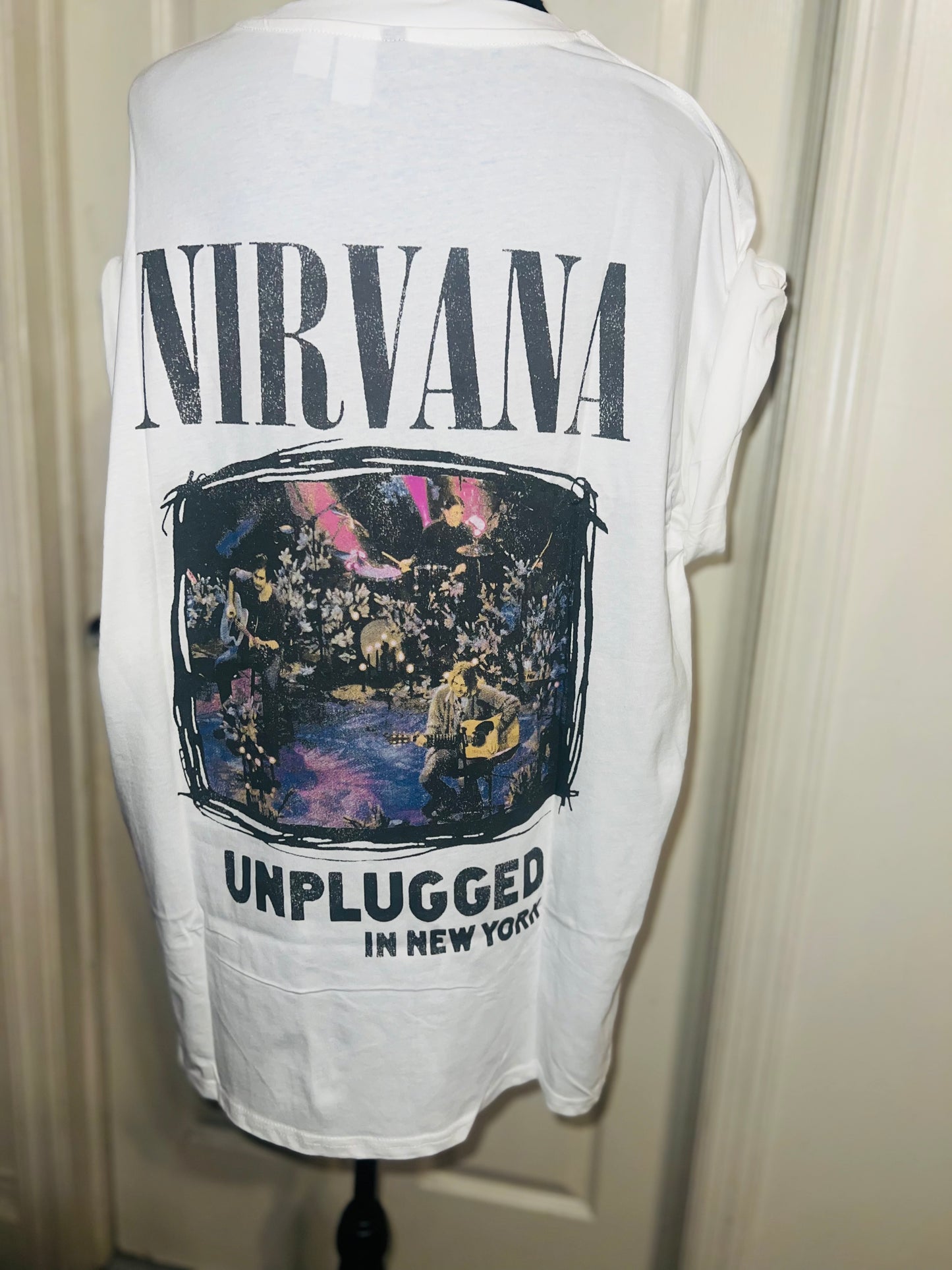 Nirvana Double Sided Oversized Distressed Tee