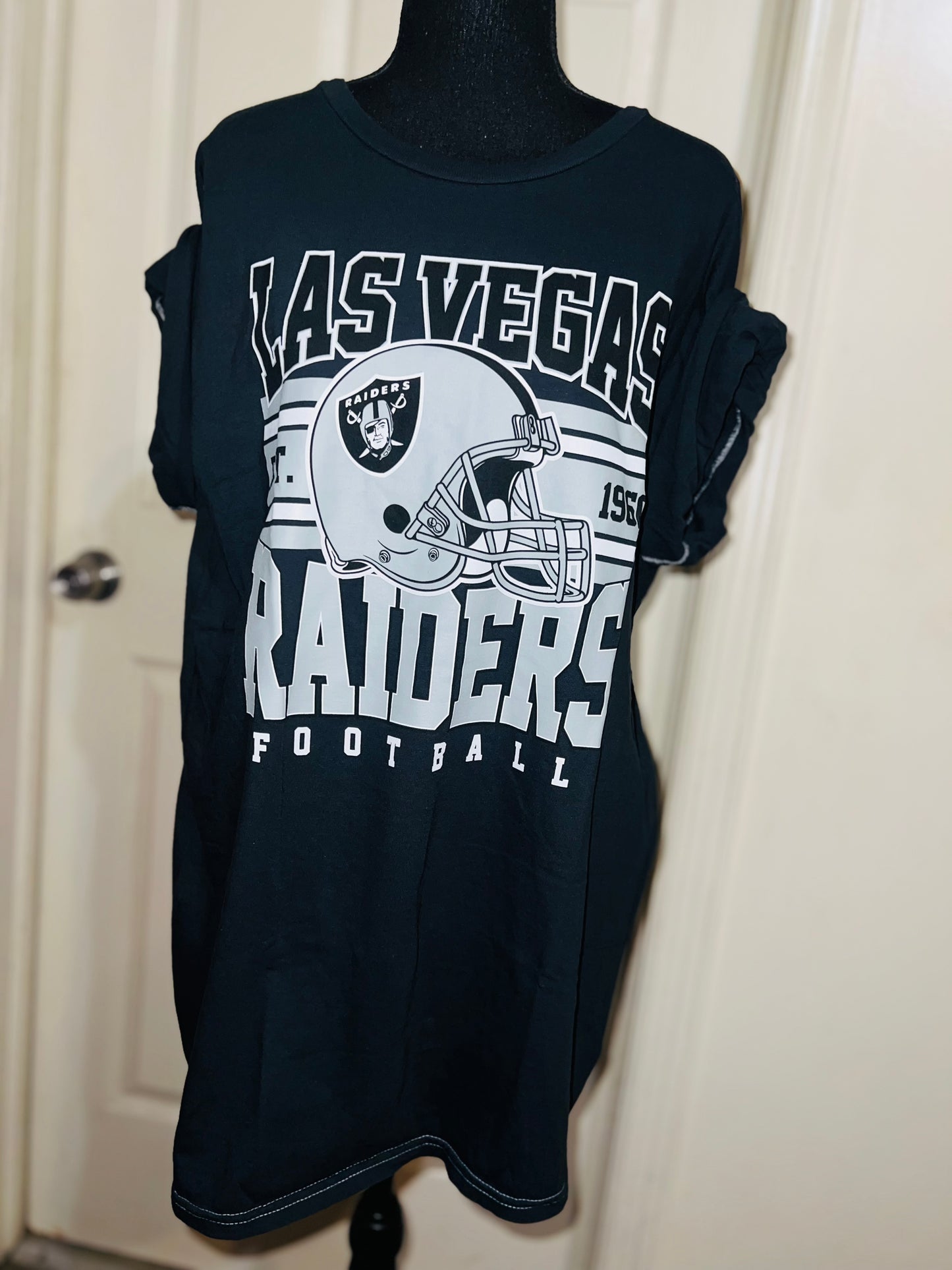 Las Vegas Raiders Oversized Distressed Tee
