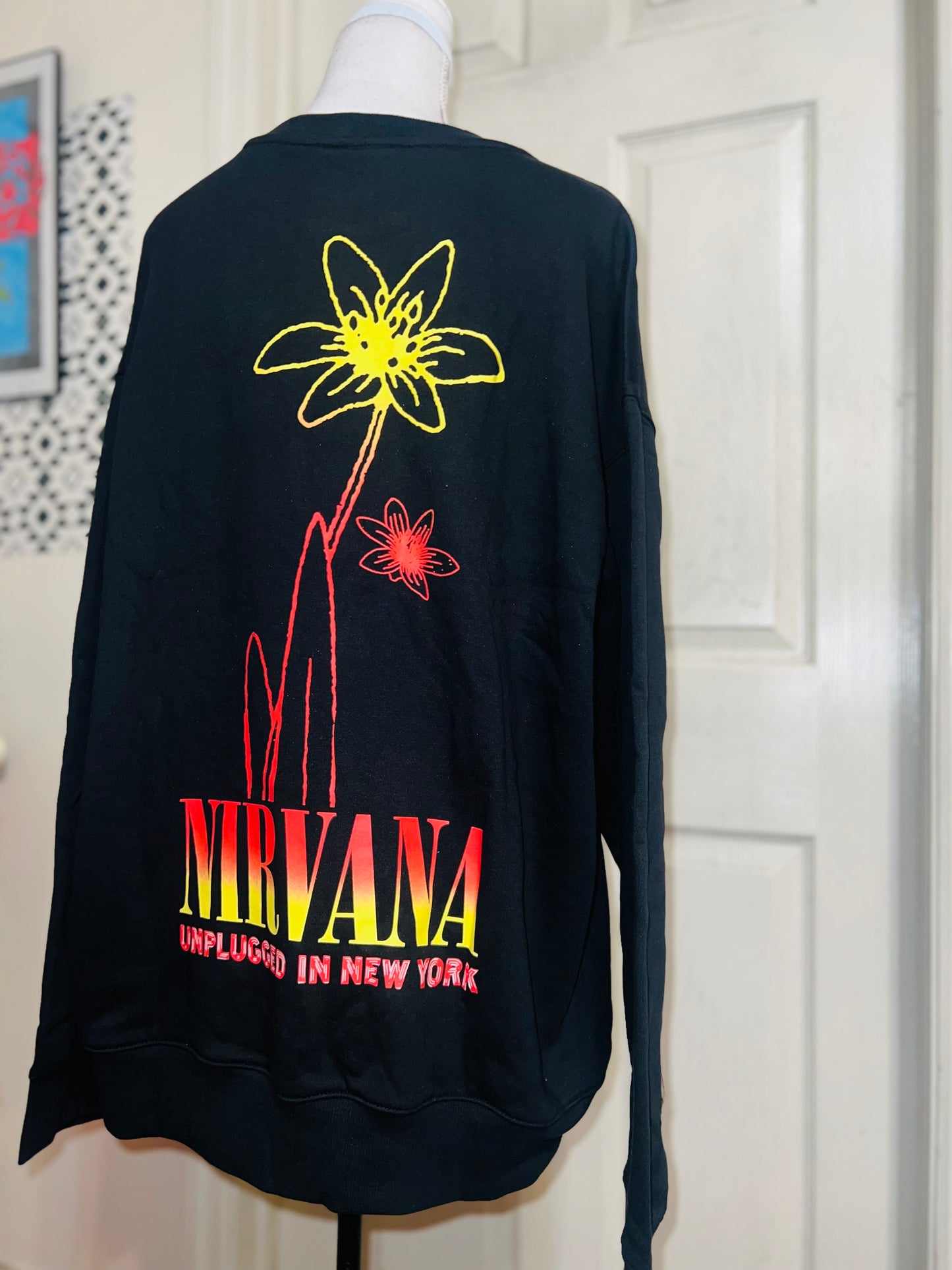 Nirvana Double Sided Oversized Distressed Tee