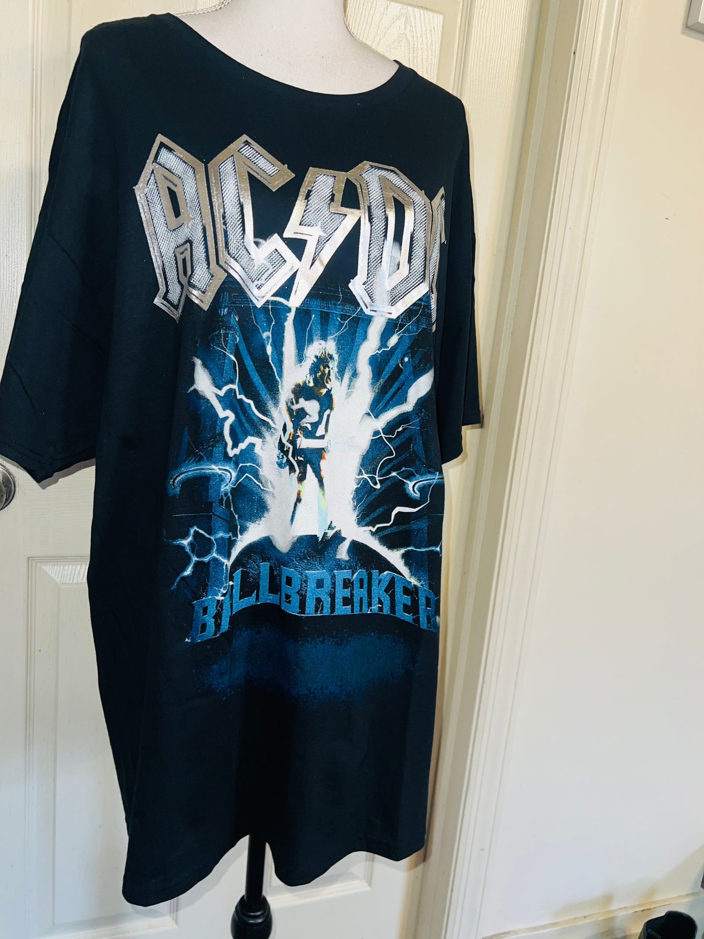 AC/DC Double Sided Oversized Distressed Tee