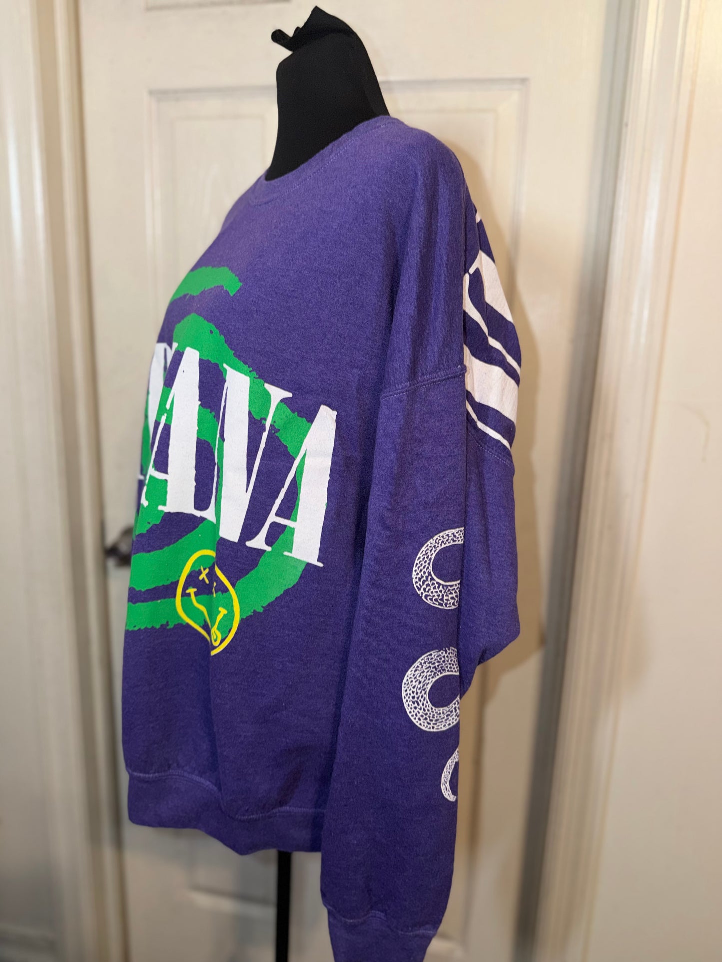 Nirvana Double Sided Oversized Distressed Sweatshirt