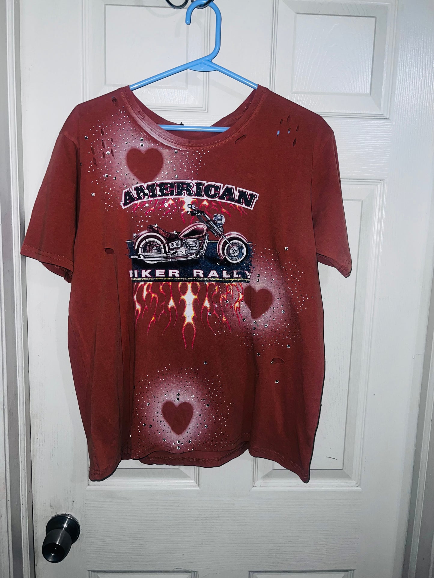 Bike Rally Oversized Distressed Double Sided Tee