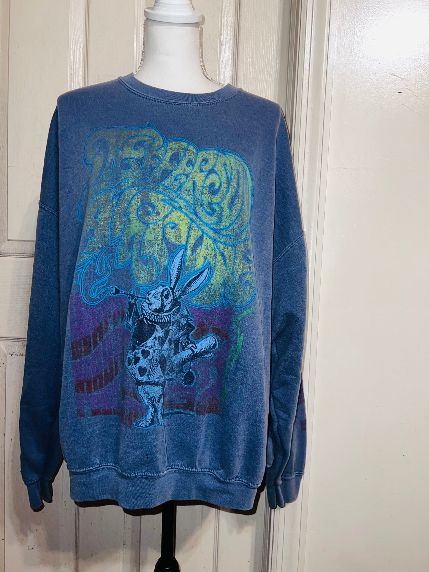 Jefferson Airplane Oversized Distressed Sweatshirt