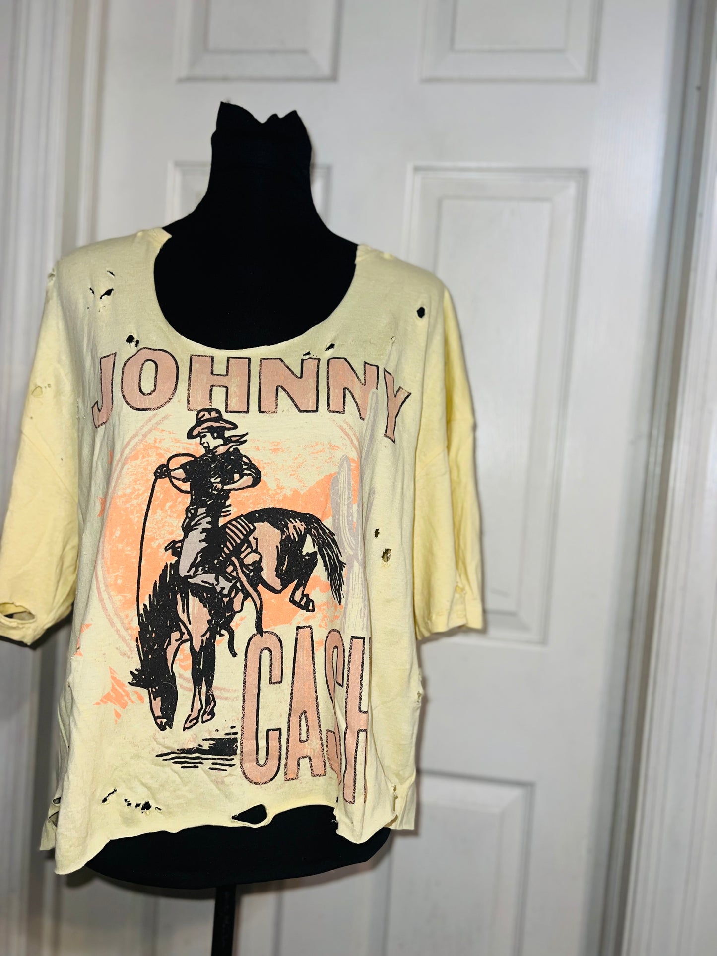 Johnny Cash Oversized Distressed Tee (As Is)