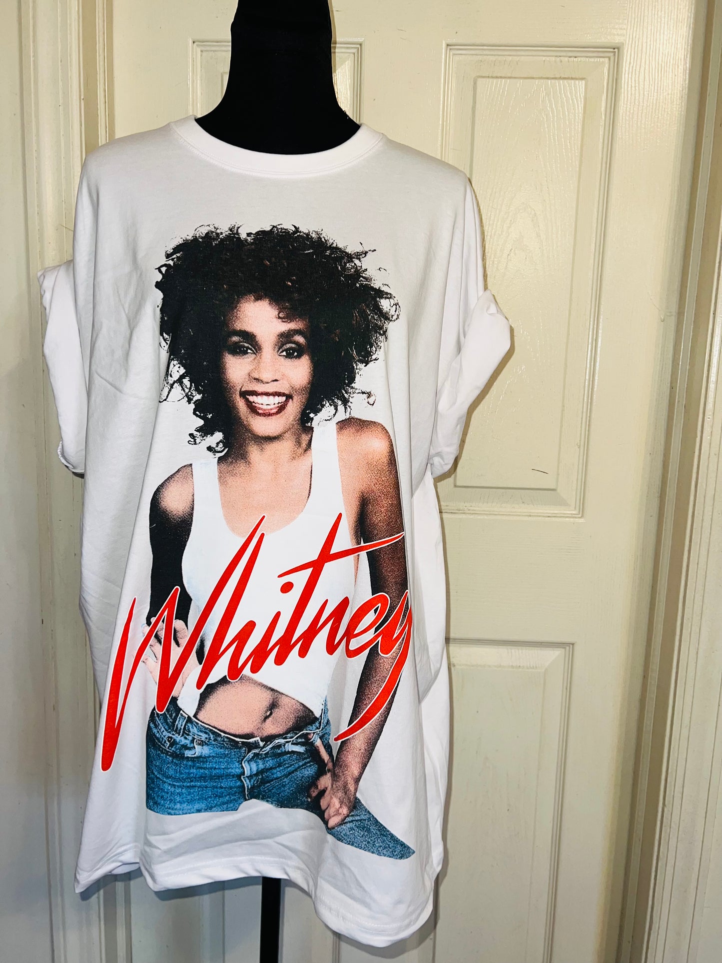 Whitney Houston Oversized Distressed Tee