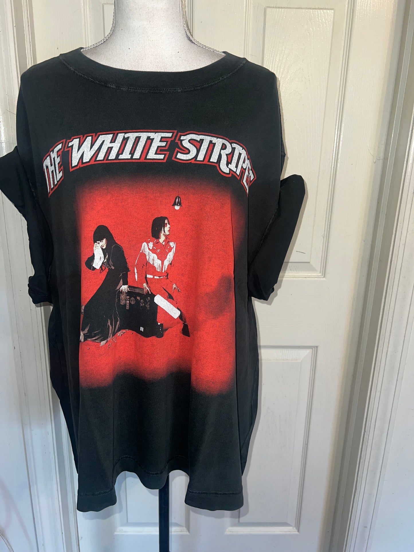 The White Stripes Double Sided Oversized Distressed Tee