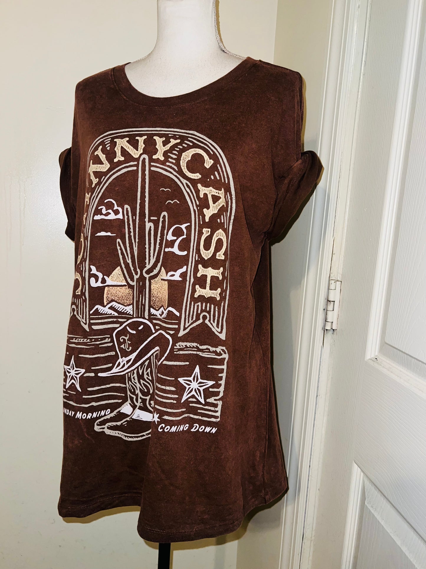 Johnny Cash Double Sided Oversized Distressed Tee
