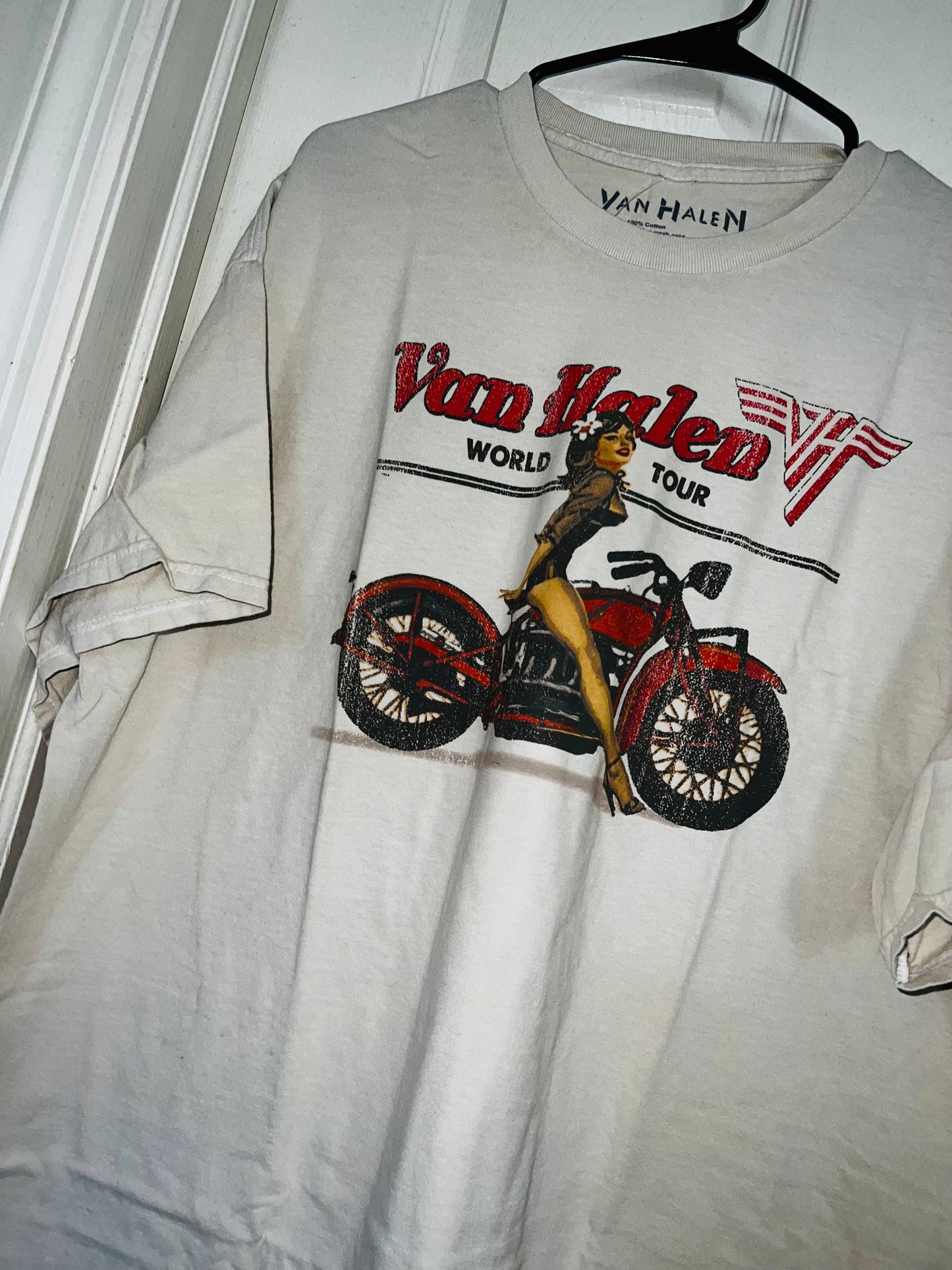 Van Halen Motorcycle Pin Up Oversized Tee