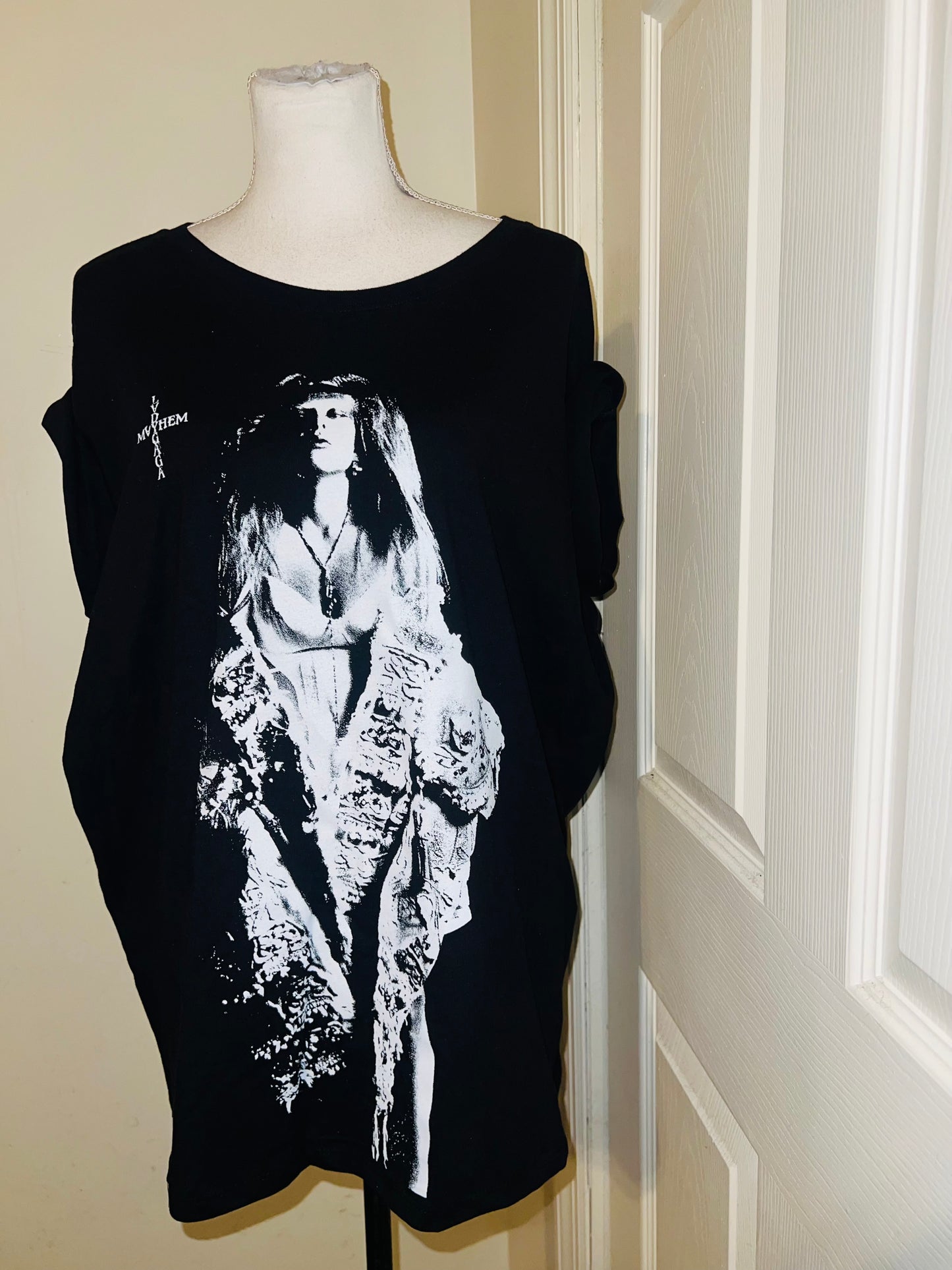 Lady Gaga Oversized Distressed Tee