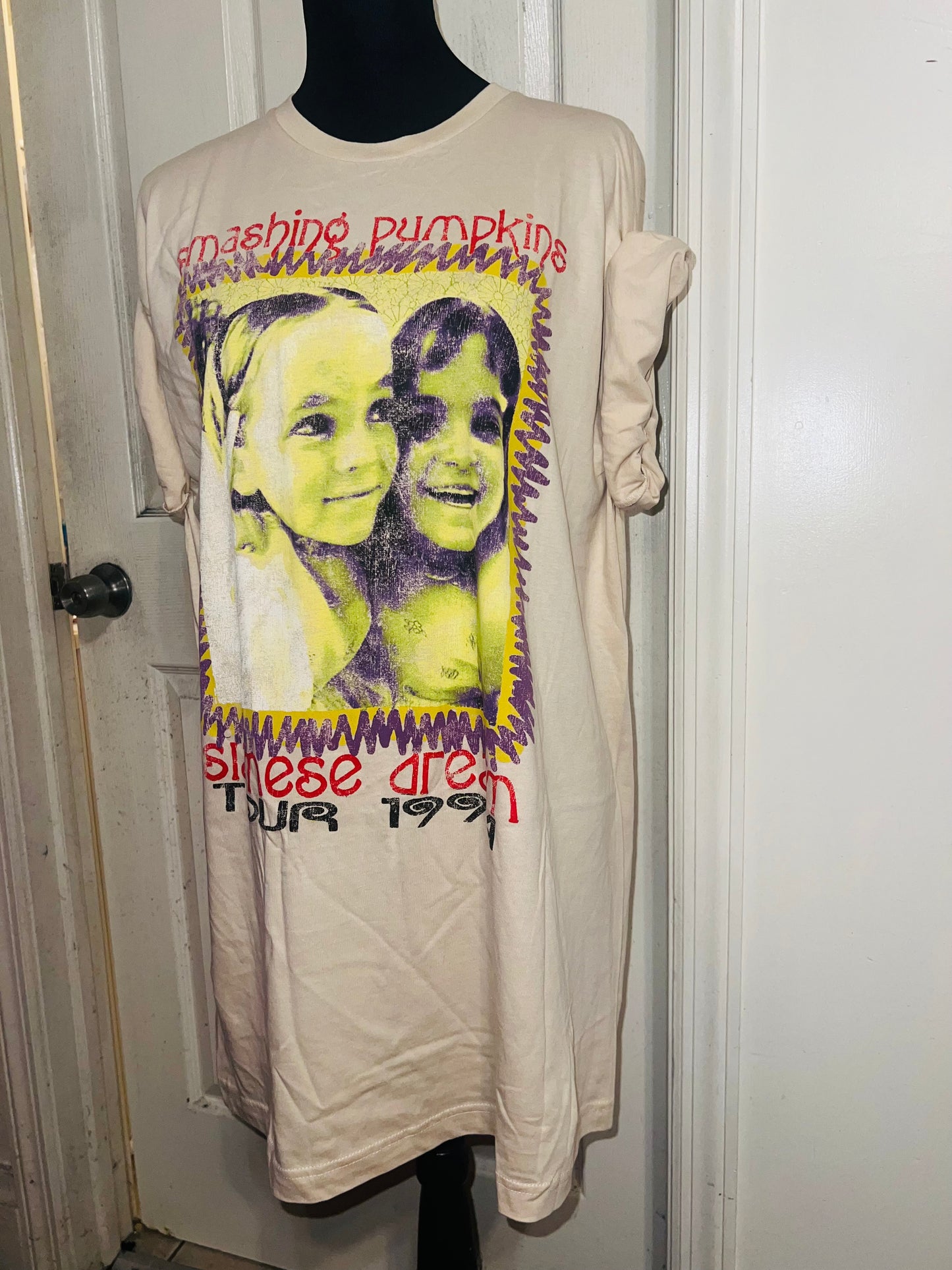 The Smashing Pumpkins Double Sided Oversized Distressed Tee