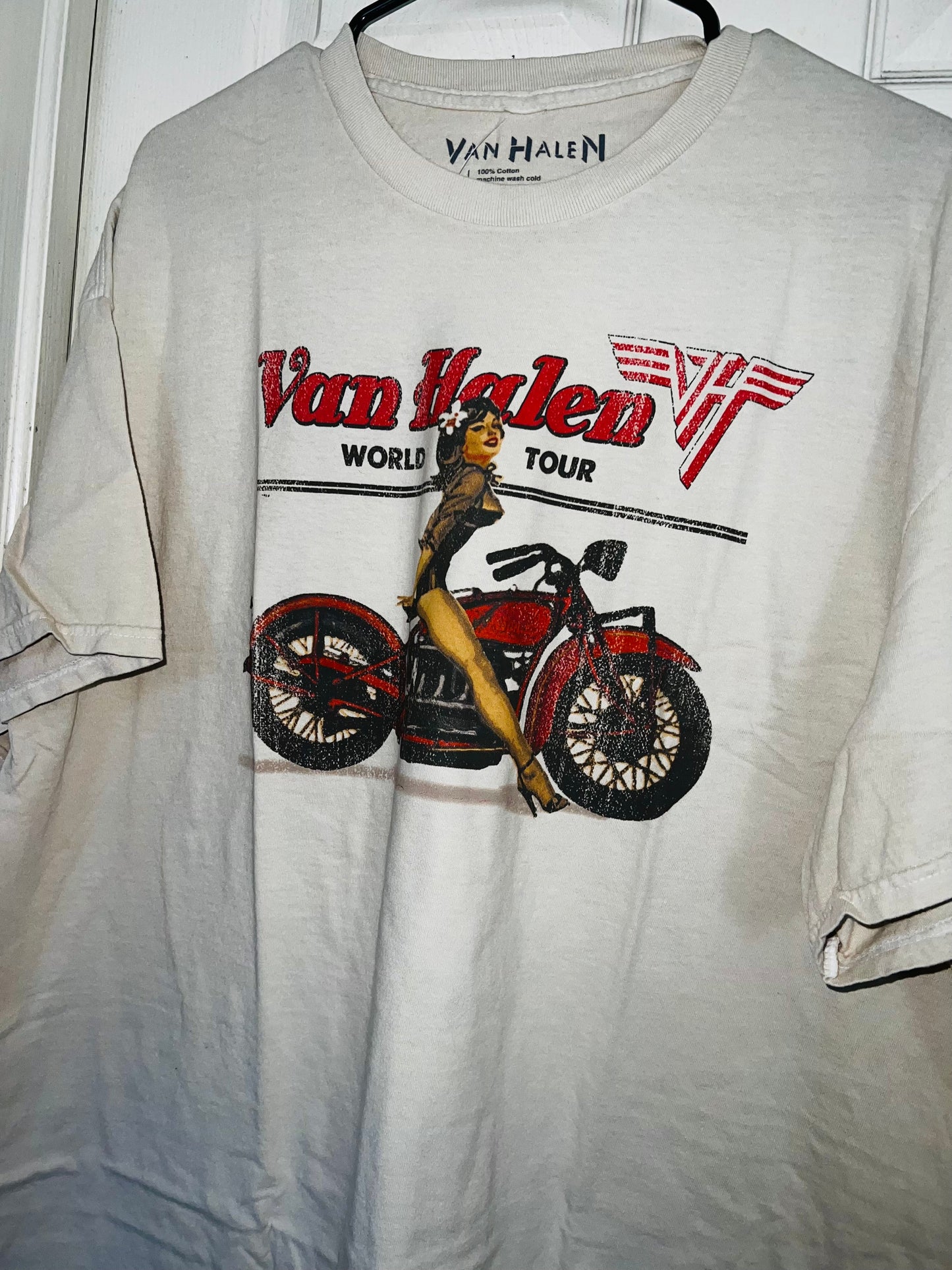 Van Halen Motorcycle Pin Up Oversized Tee