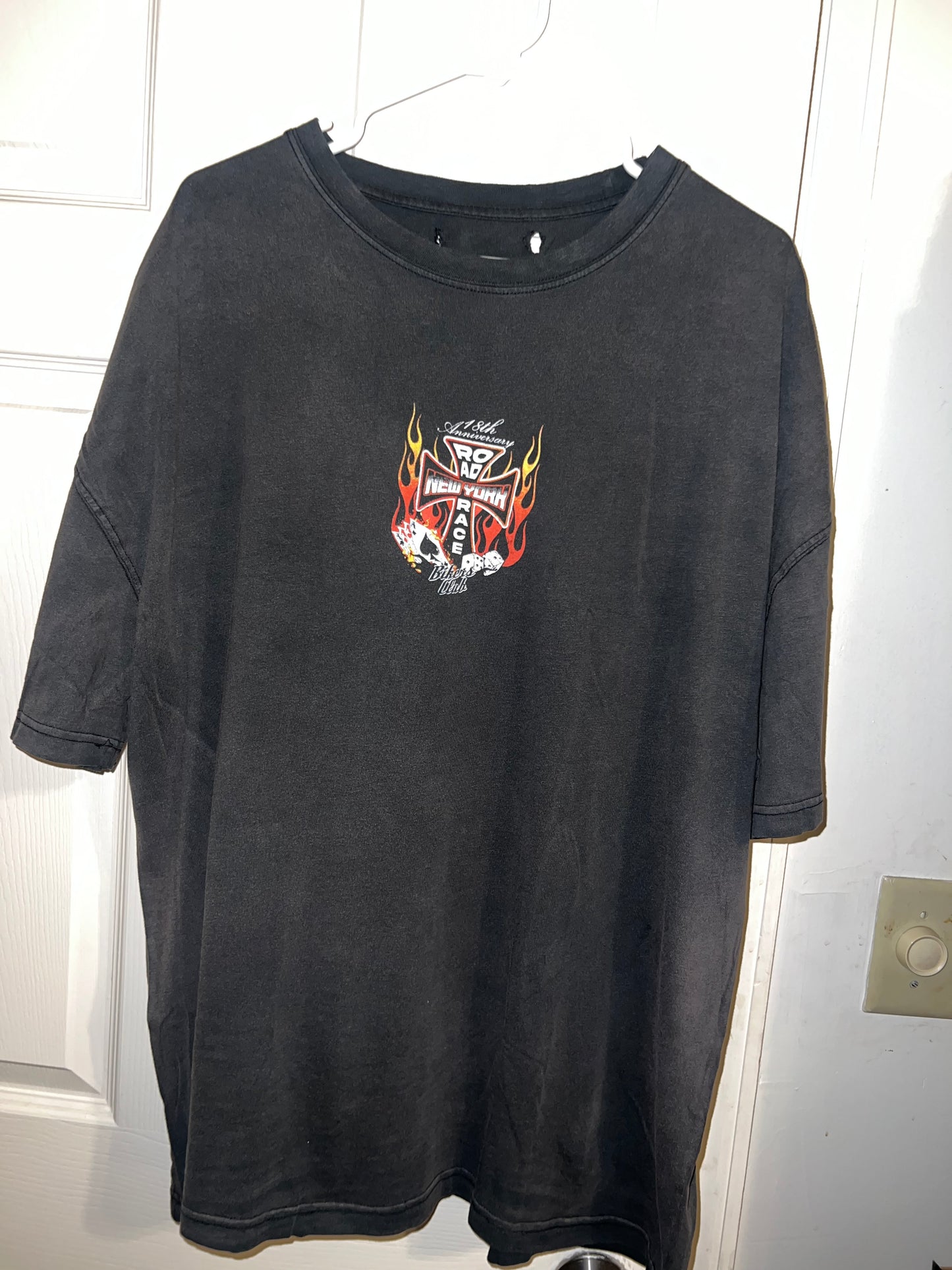 Bikers Club Road Race 18th Anniversary Vintage Oversized Distressed Tee