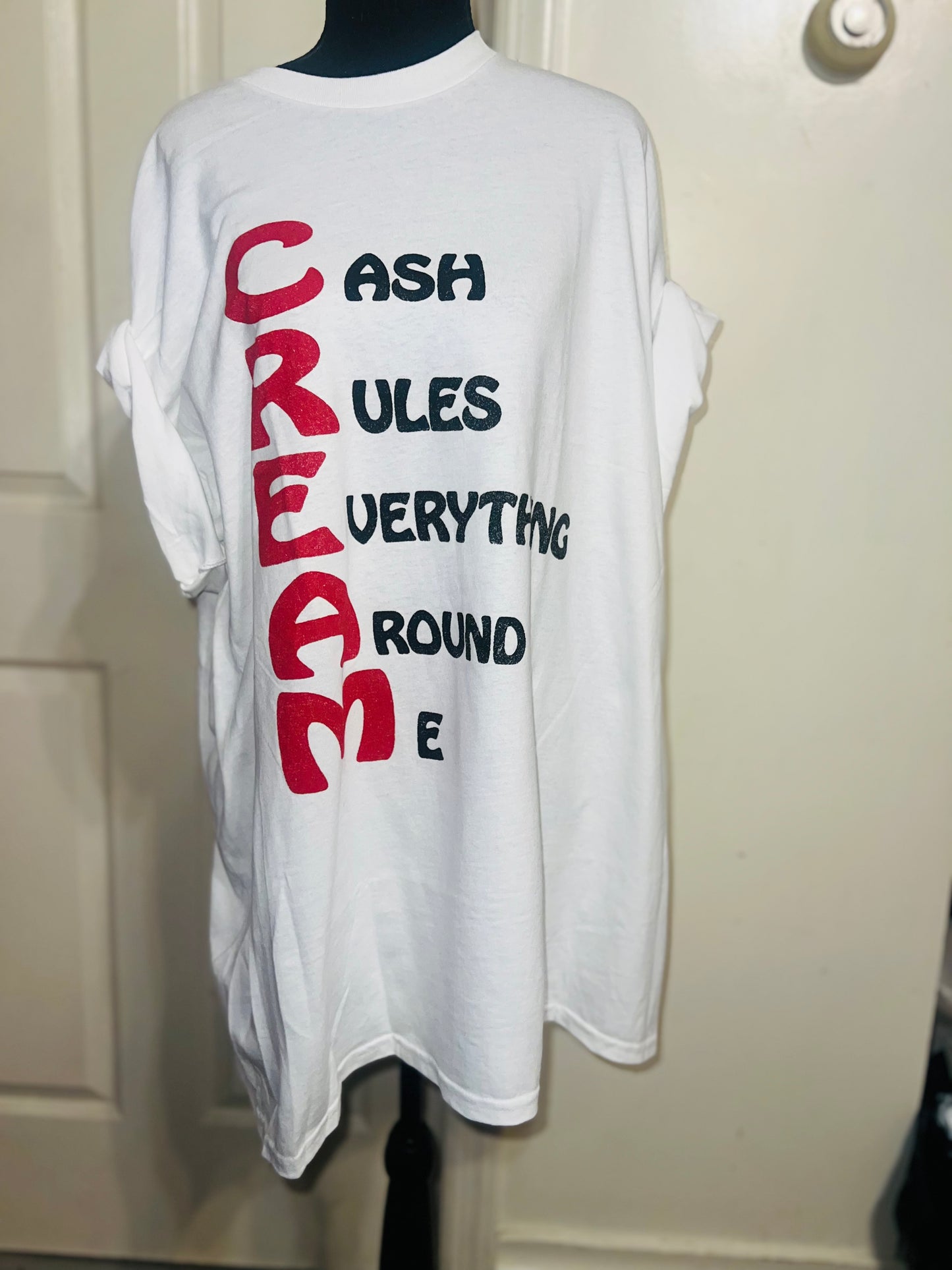 Wu-Tang CREAM Oversized Distressed Tee