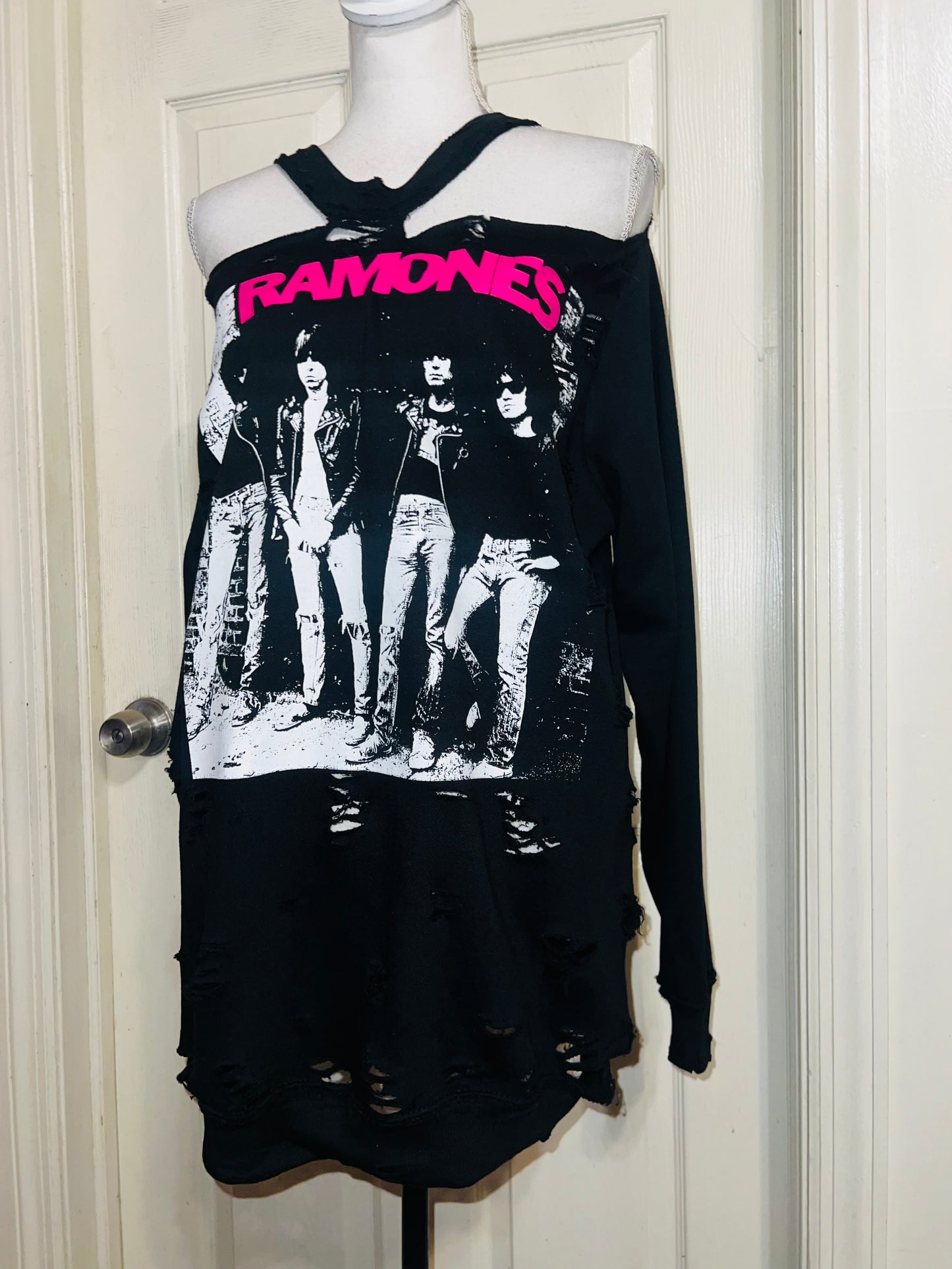 Ramones Oversized Distressed Sweatshirt