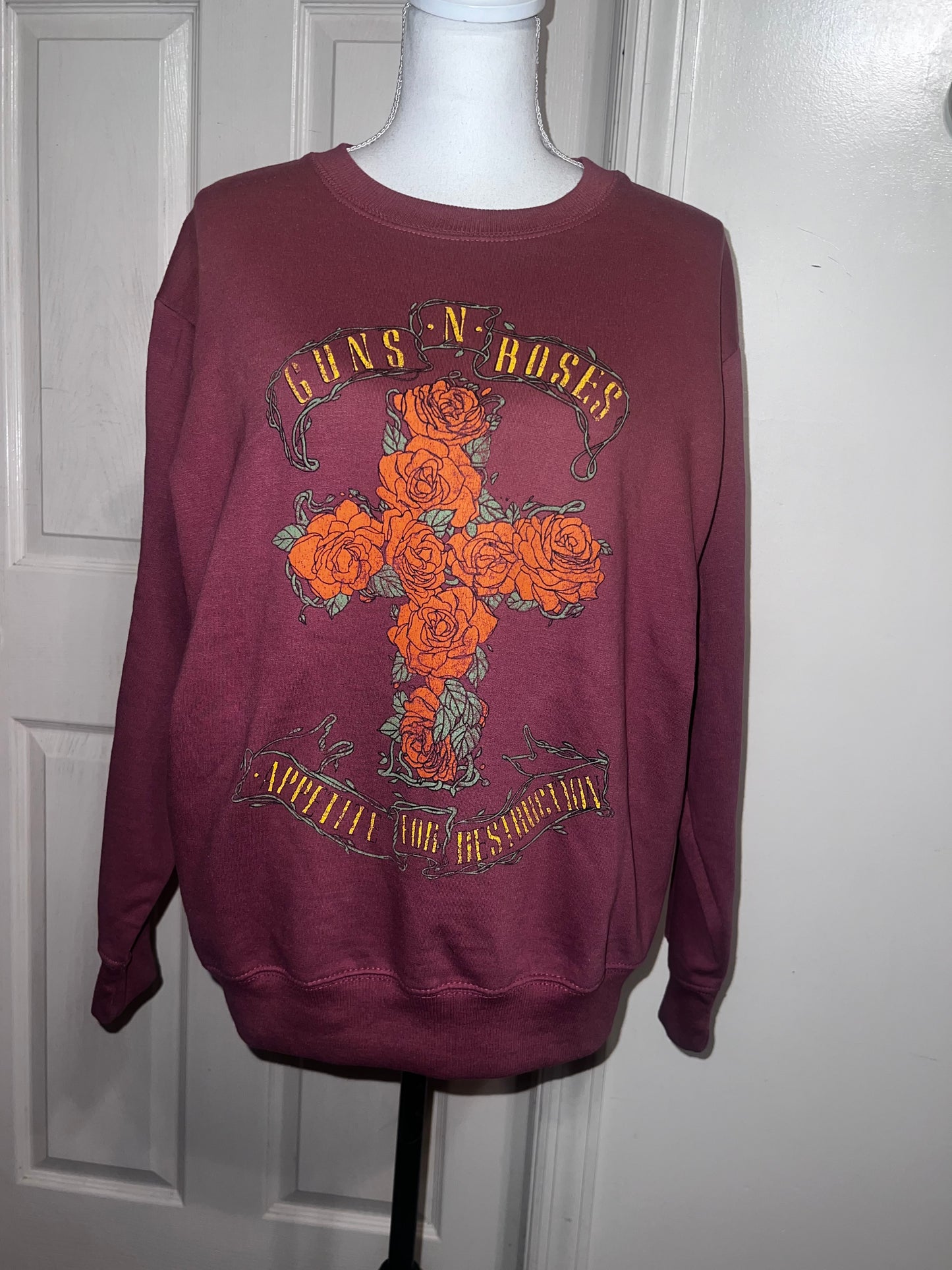 Guns N’ Roses Oversized Distressed Sweatshirt