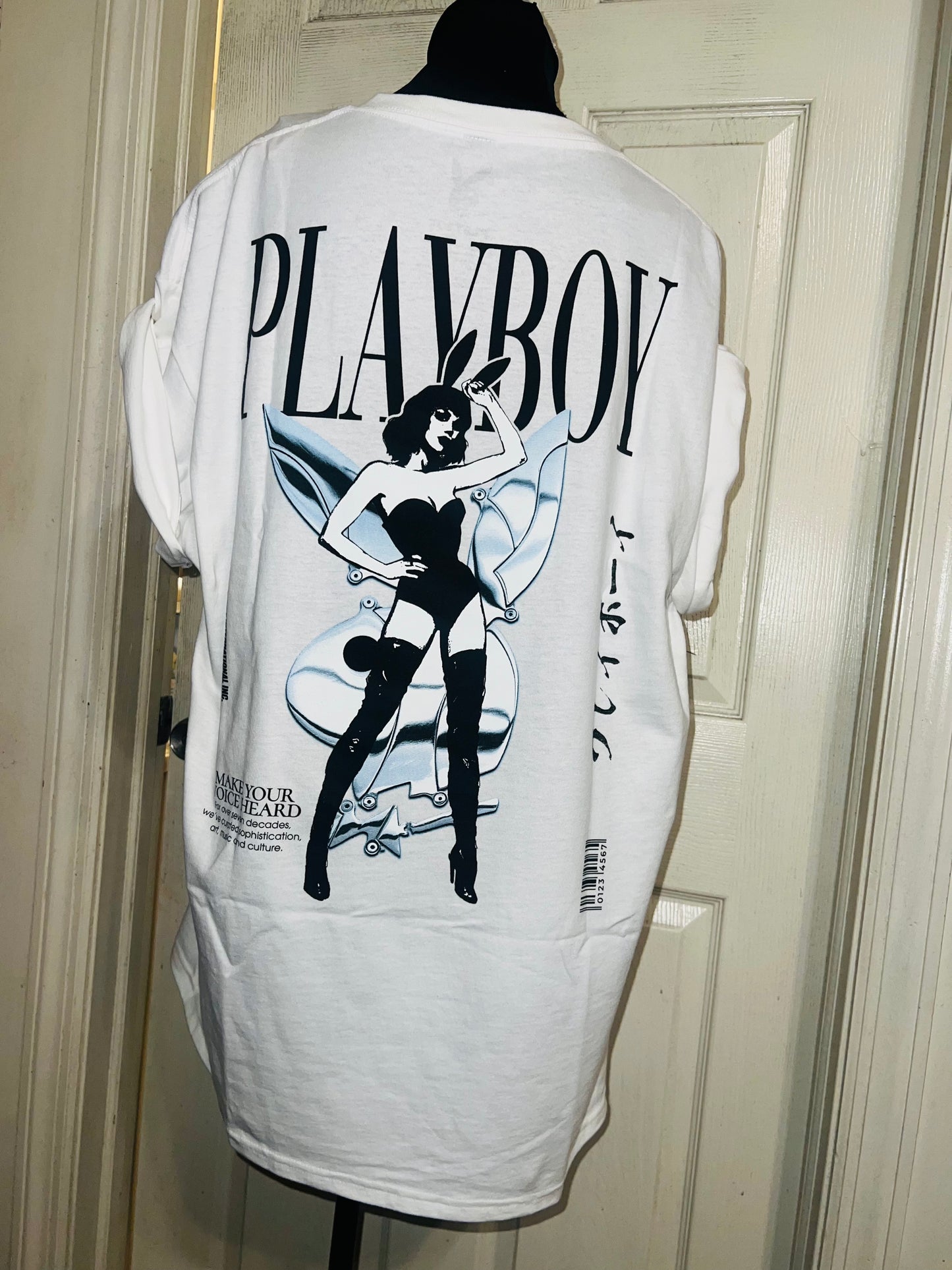 Playboy Double Sided Oversized Distressed Tee
