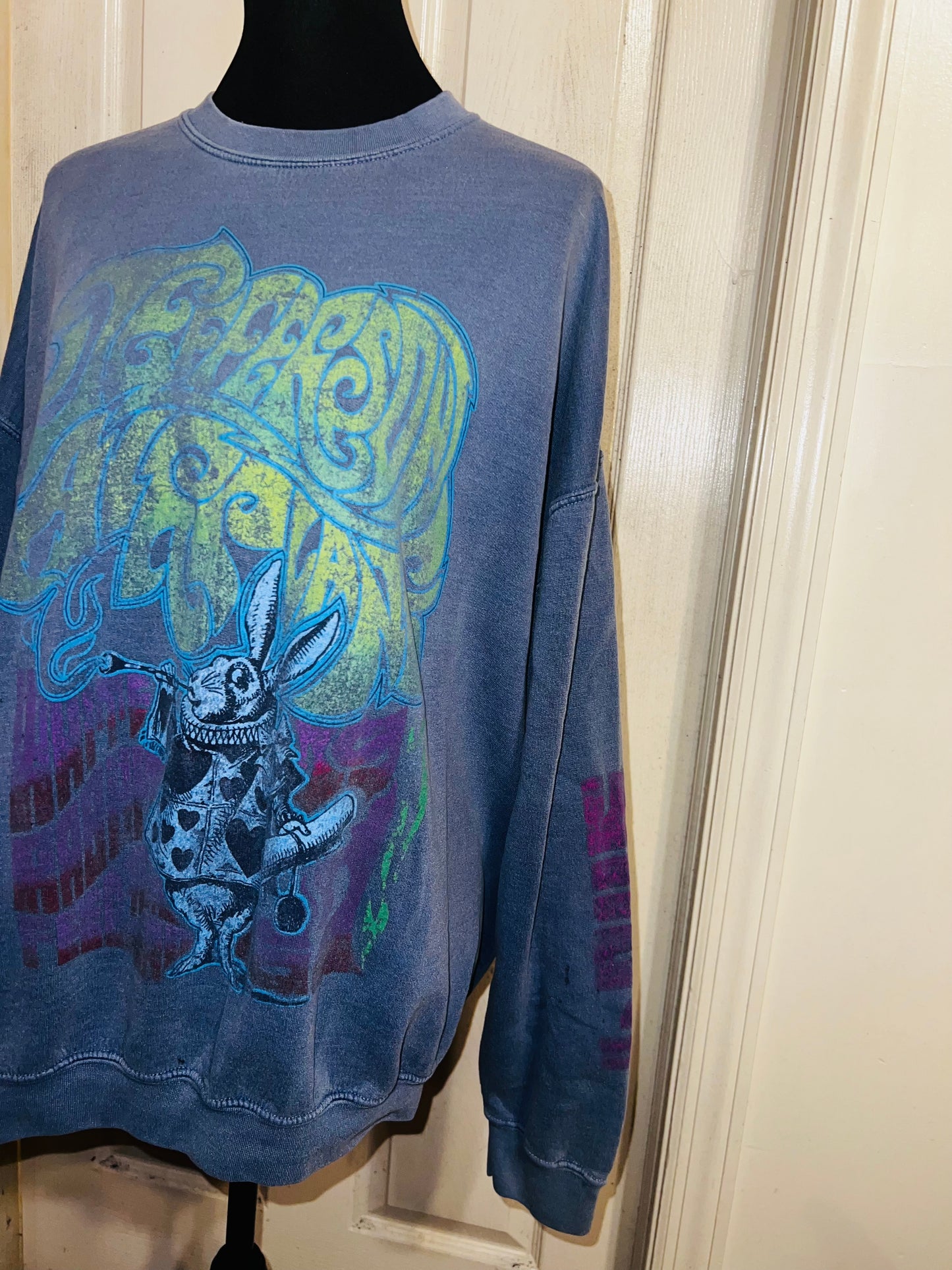 Jefferson Airplane Oversized Distressed Sweatshirt