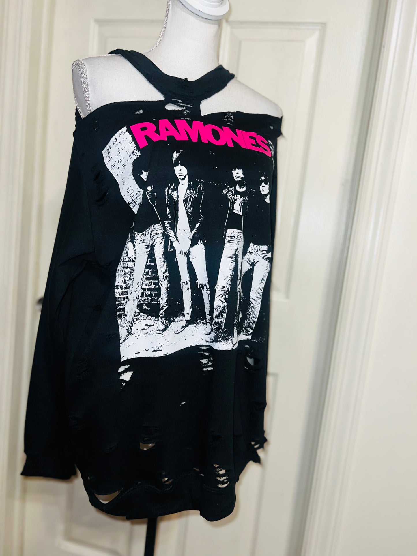 Ramones Oversized Distressed Sweatshirt
