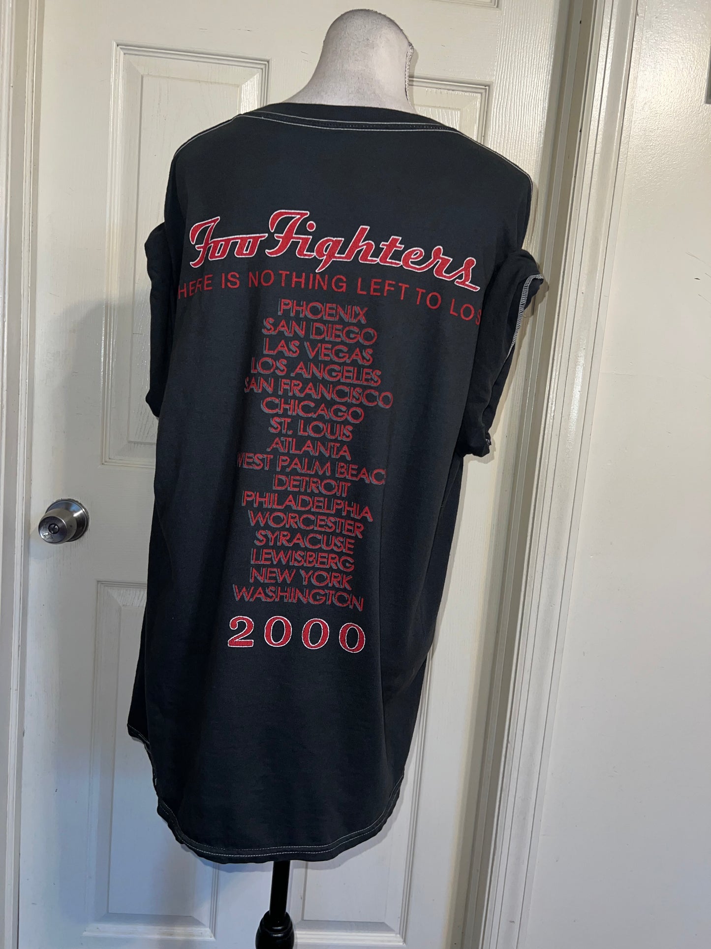 Foo Fighters Double Sided Oversized Distressed Tee