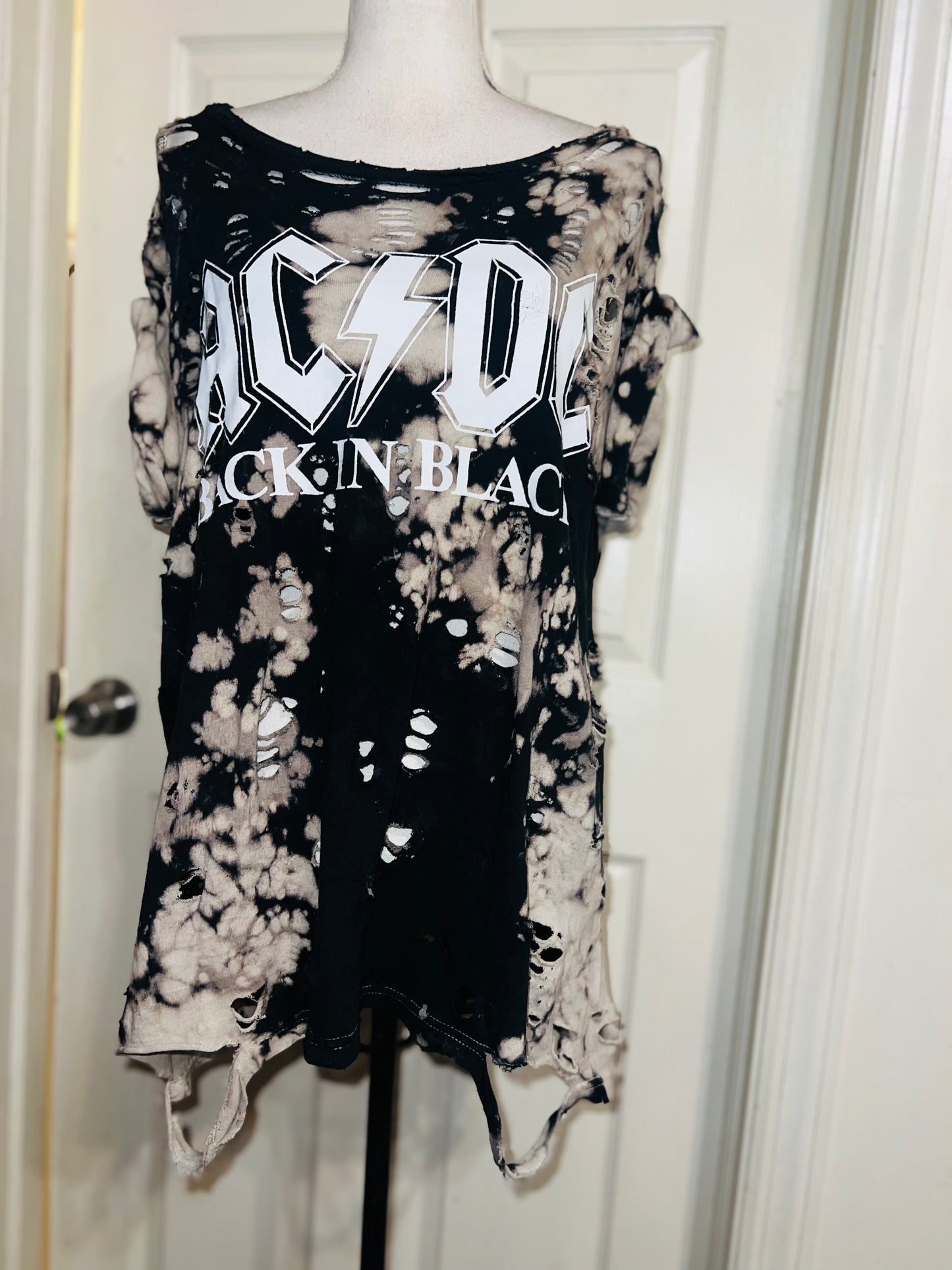 AC/DC Double Sided Oversized Distressed Tee