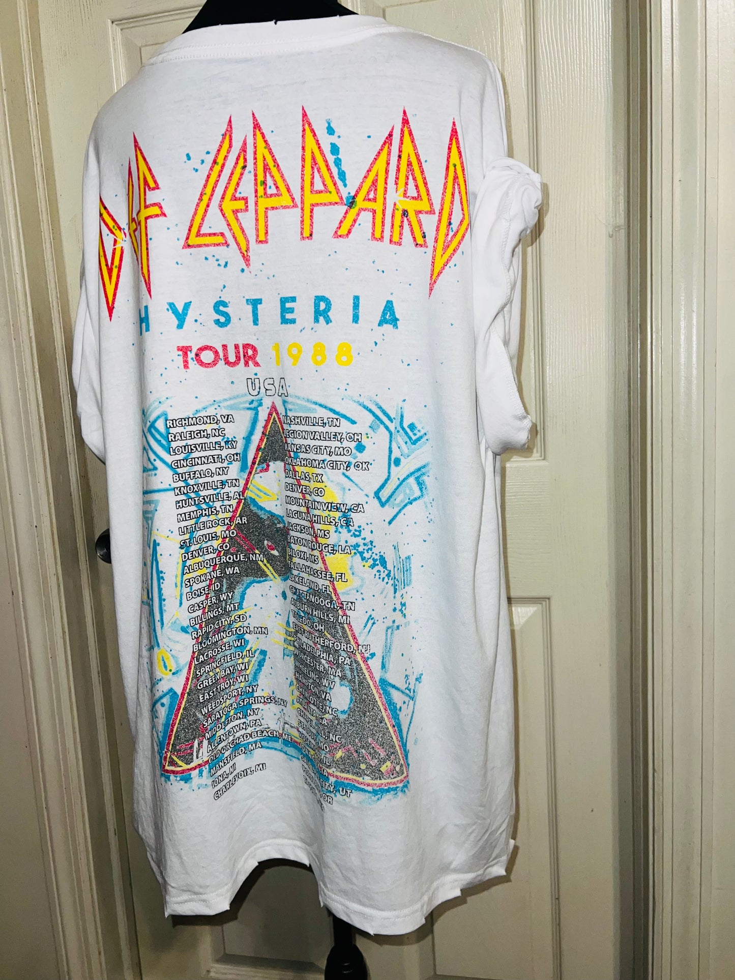 Def Leppard Double Sided Oversized Distressed Tee
