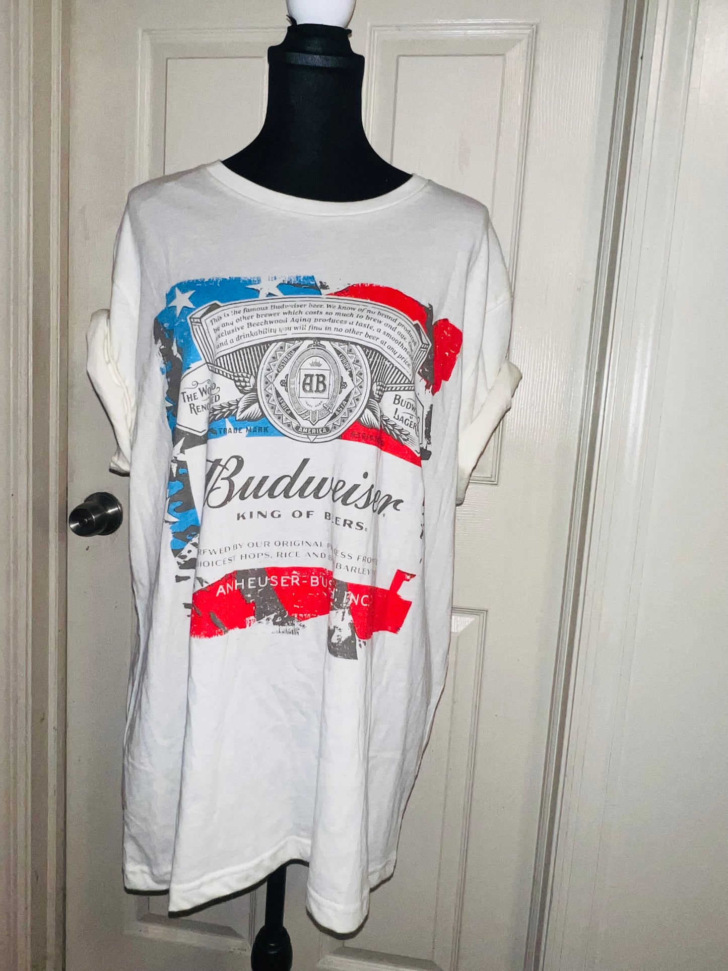 Budweiser USA Oversized Distressed Tee