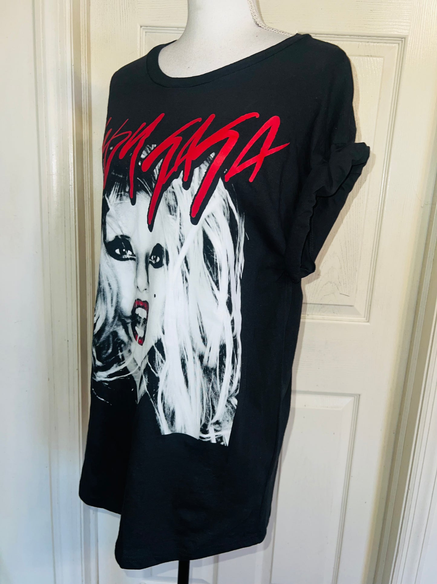 Lady Gaga Oversized Distressed Tee