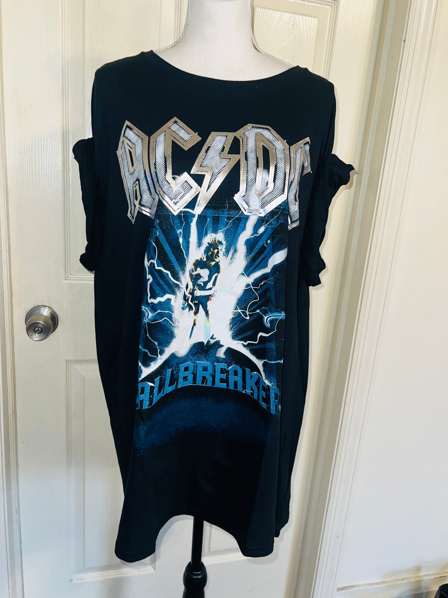 AC/DC Double Sided Oversized Distressed Tee