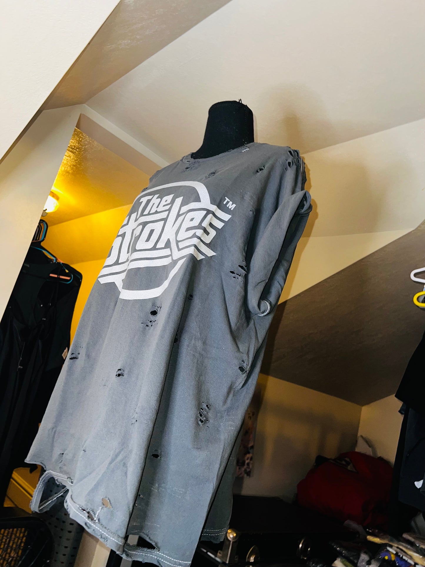 The Strokes Oversized Distressed Tee