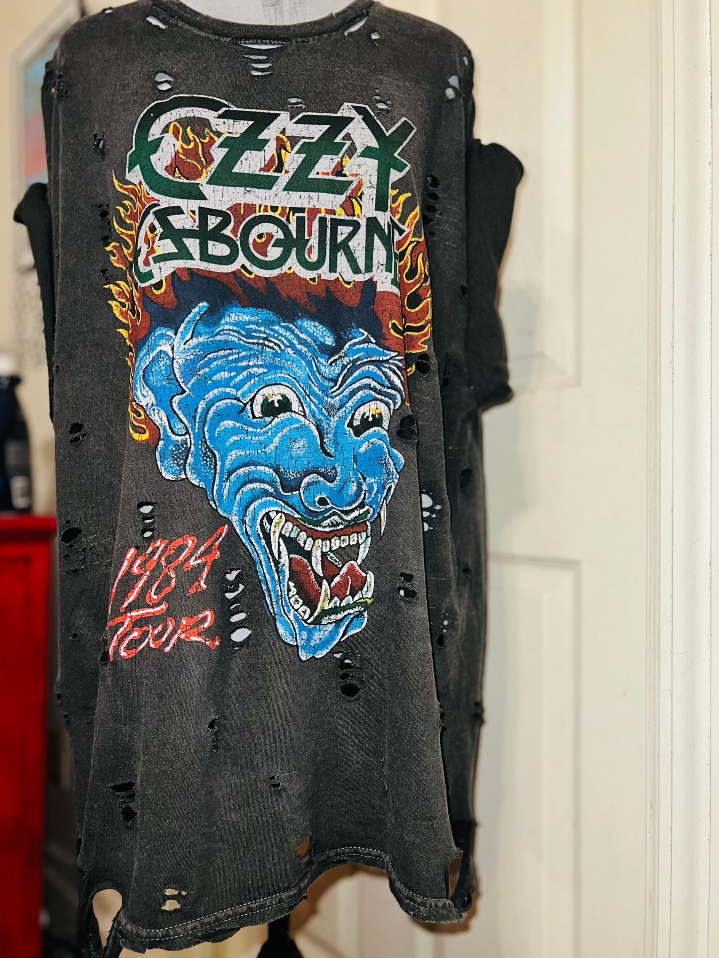 Ozzy Osbourne Double Sided Oversized Distressed Tee