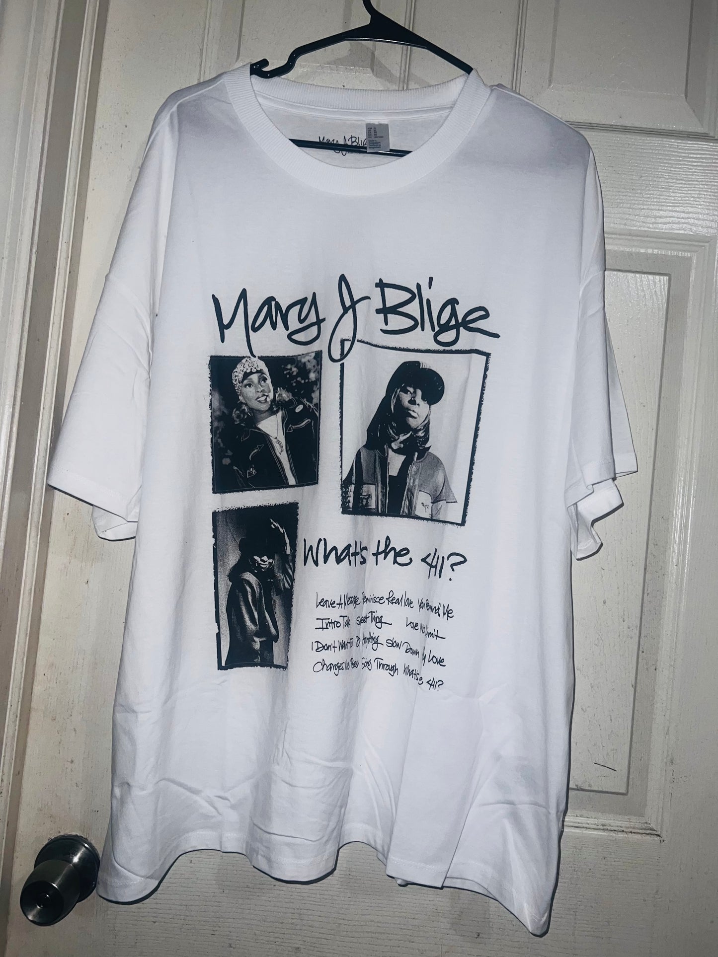 Mary J. Blige Oversized Distressed Tee