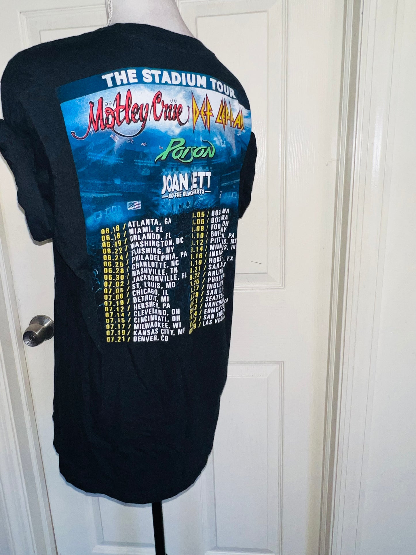 Motley Crue, Def Leppard, Poison, and Joan Jett Double Sided Oversized Tee