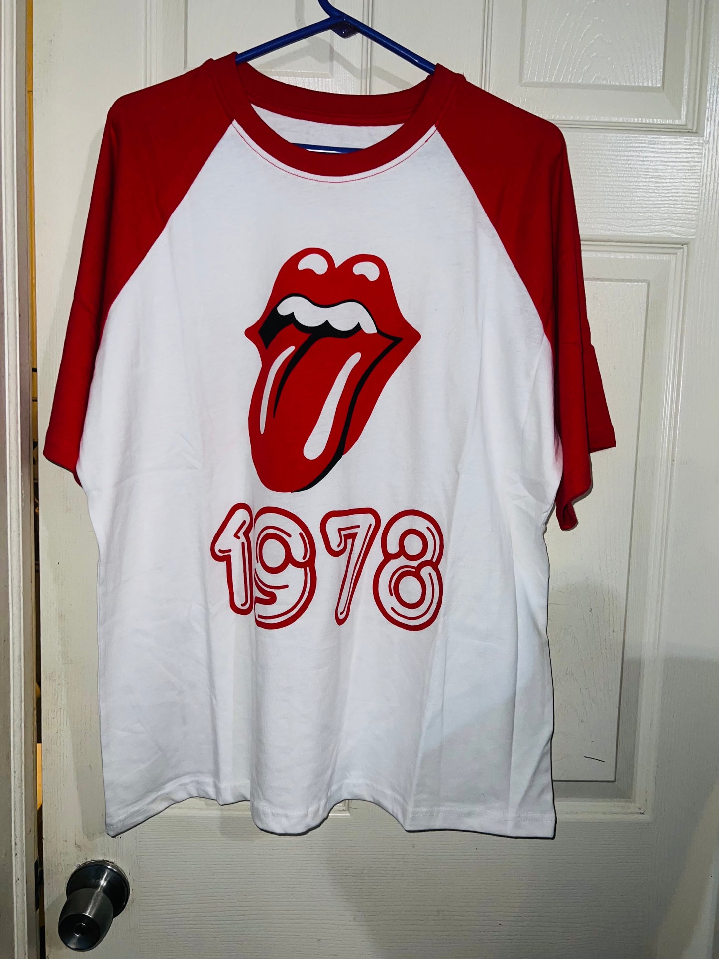 The Rolling Stones Raglan Oversized Distresed Tee