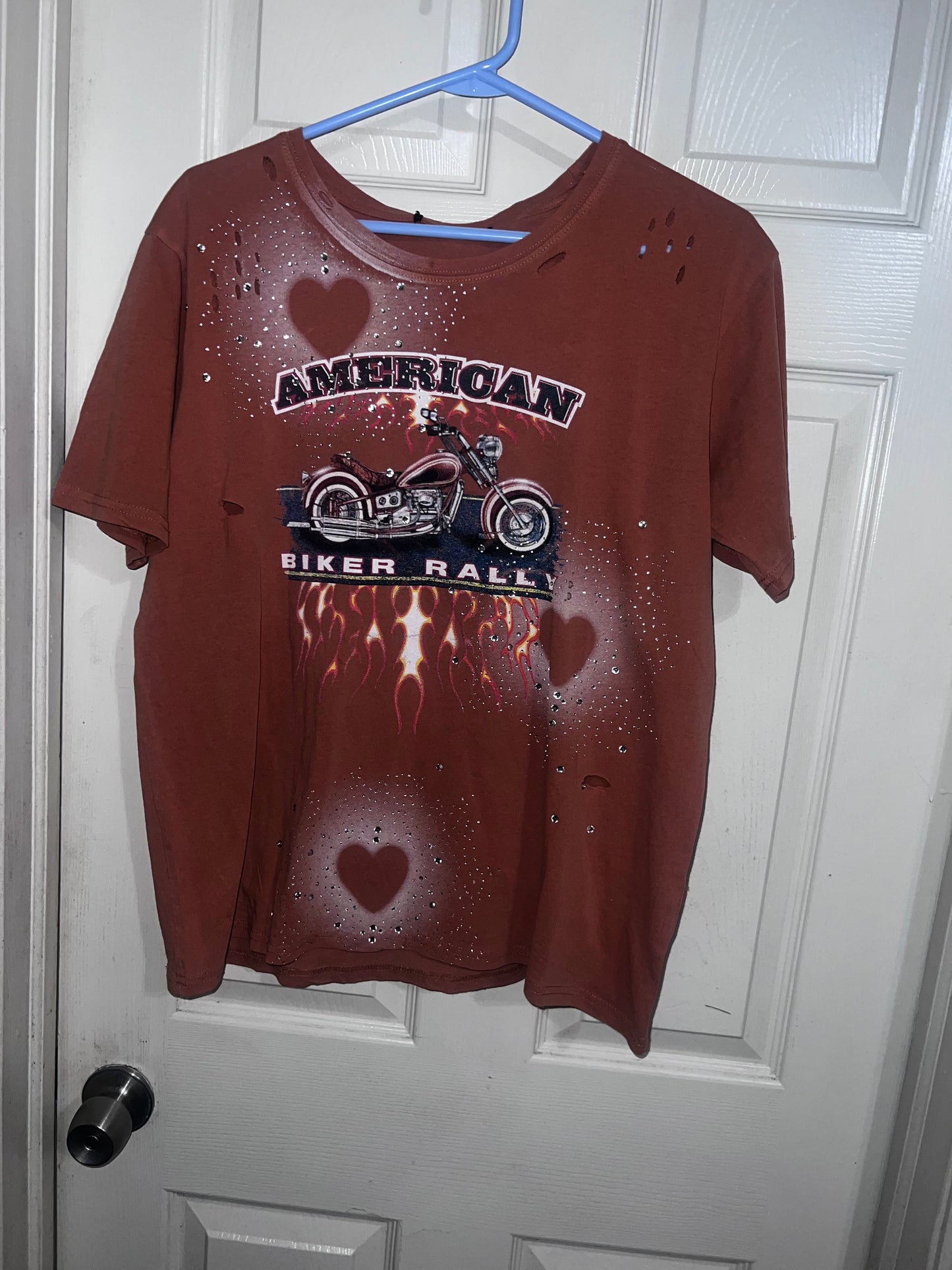 Bike Rally Oversized Distressed Double Sided Tee