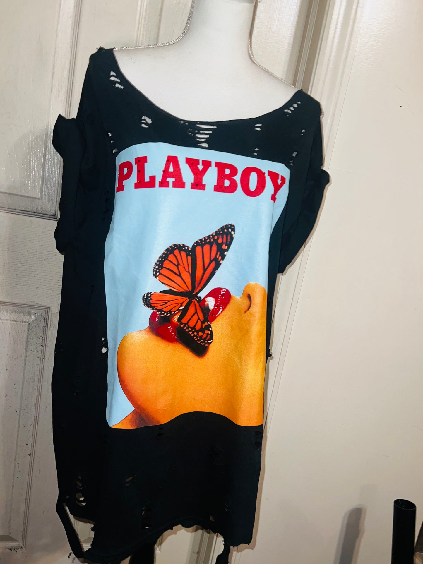 Playboy Oversized Distressed Tee