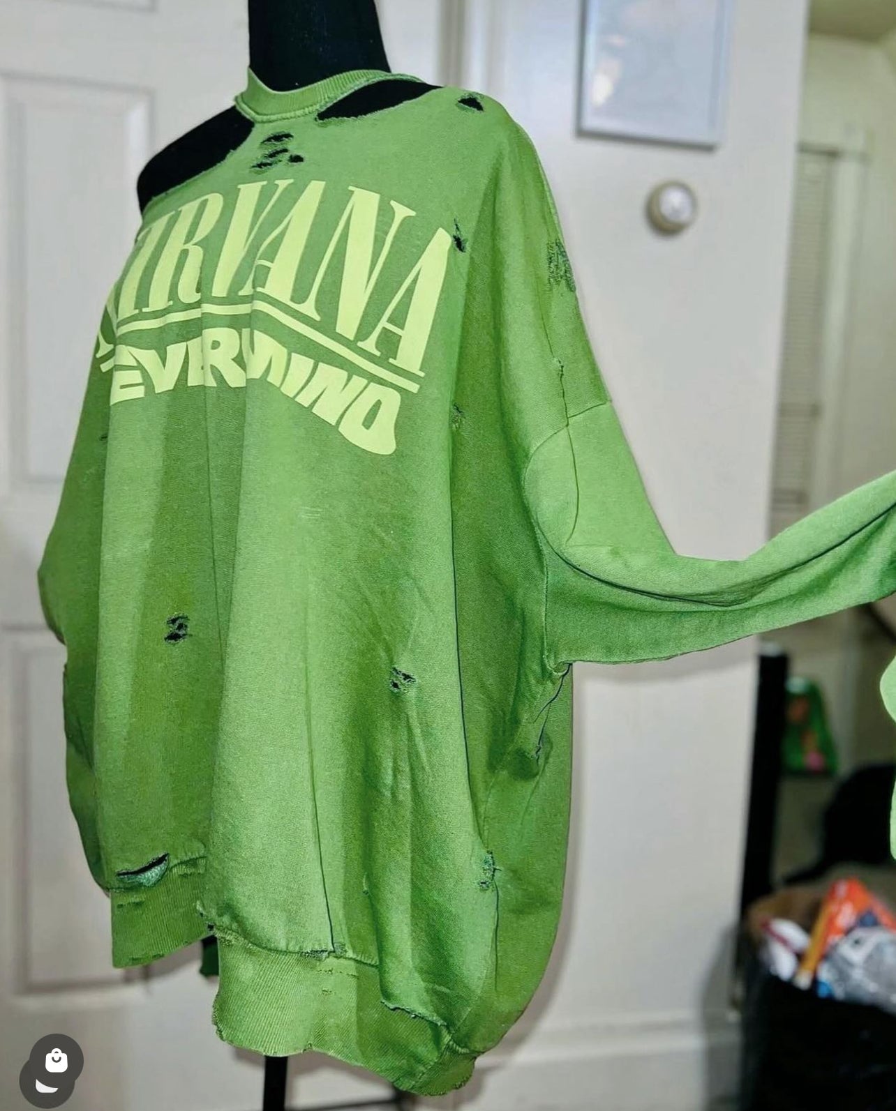 Nirvana Nevermind Oversized Distresed Sweatshirt