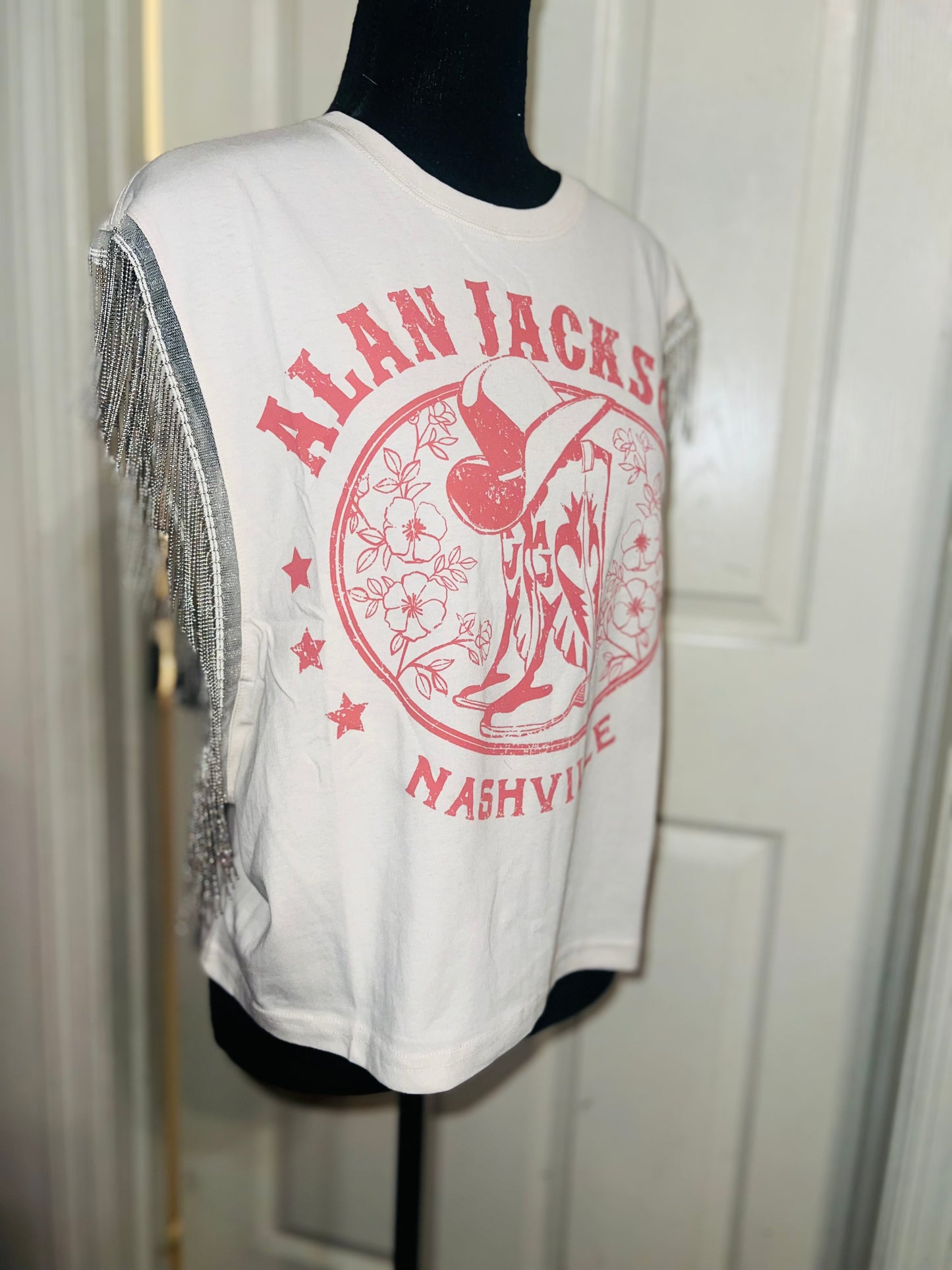 Alan Jackson Oversized Metal Fringe Muscle Tee