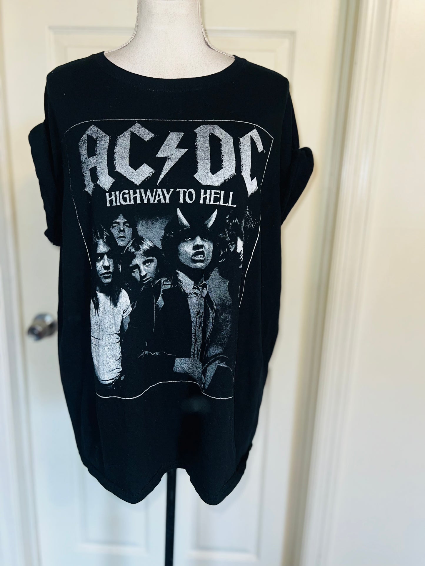 AC/DC Highway to Hell Distressed Oversized Tee