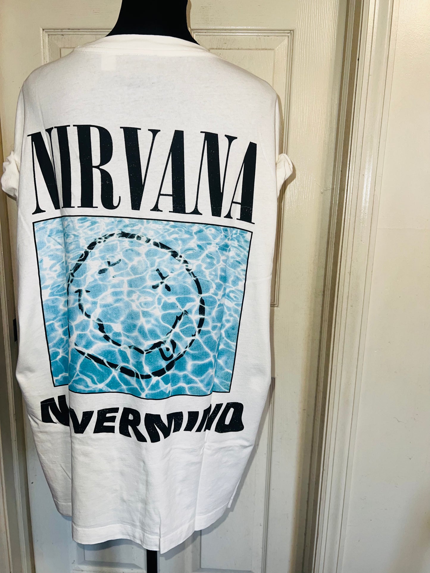 Nirvana Double Sided Oversized Distressed Tee