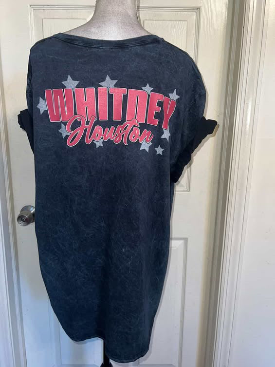 Whitney Houston Double Sided Oversized Distressed Tee